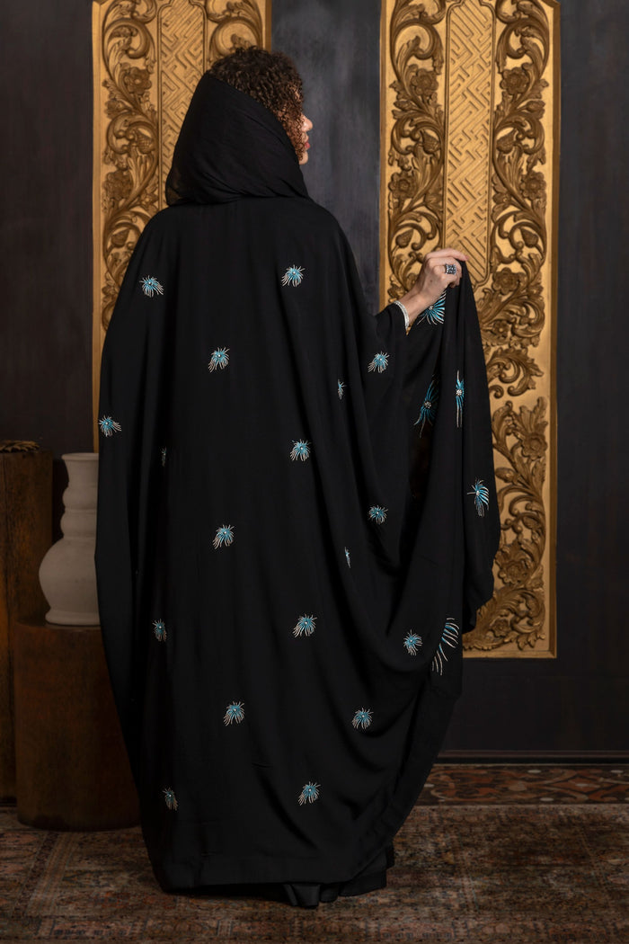 Black Shakira Embroidered Abaya with Sheila From Amore Mio By Hitu