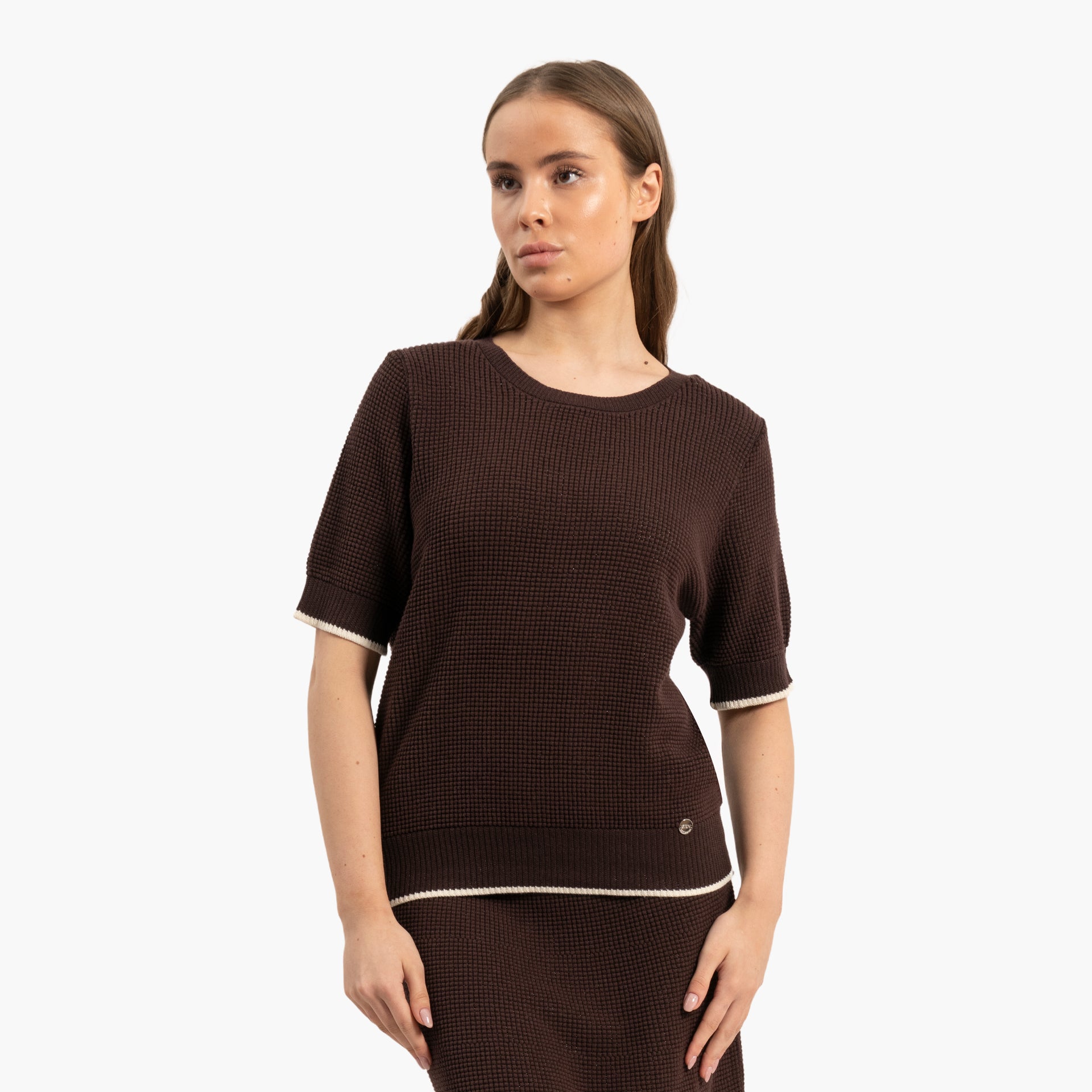 Brown Knit T-shirt by WECRE8