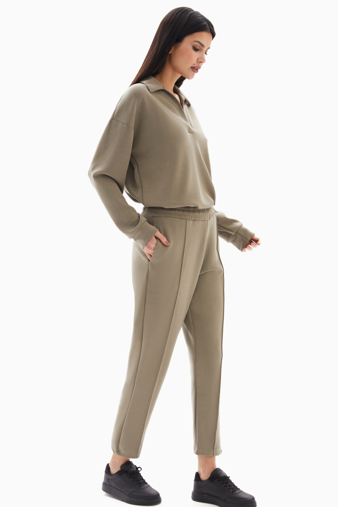 Taupe Soft Set of Top and Trousers By WECRE8