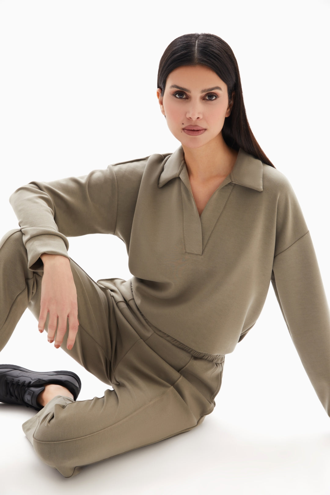 Taupe Soft Set of Top and Trousers By WECRE8