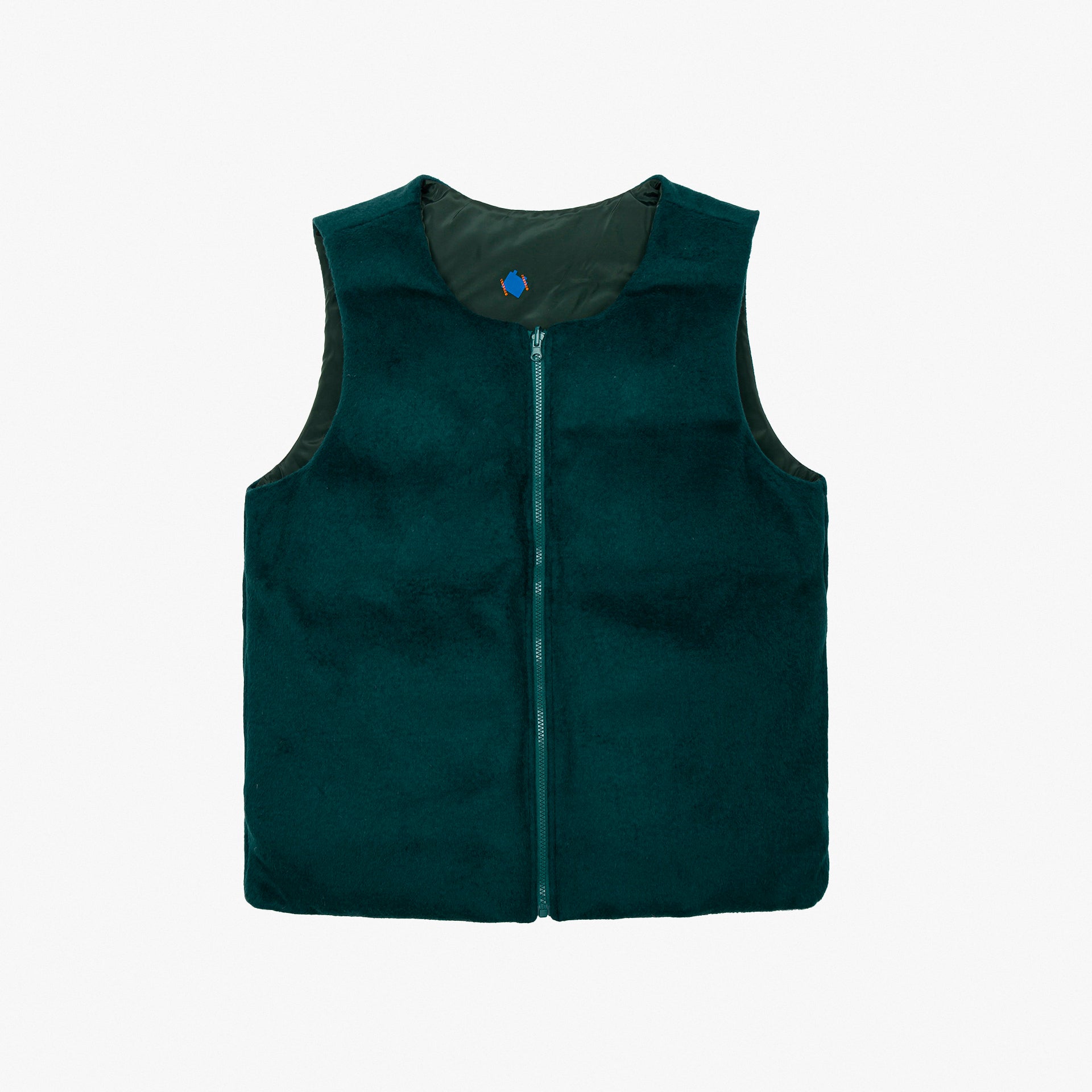 Unisex Dark Green Double Sided Puffer Vest by Mazrood