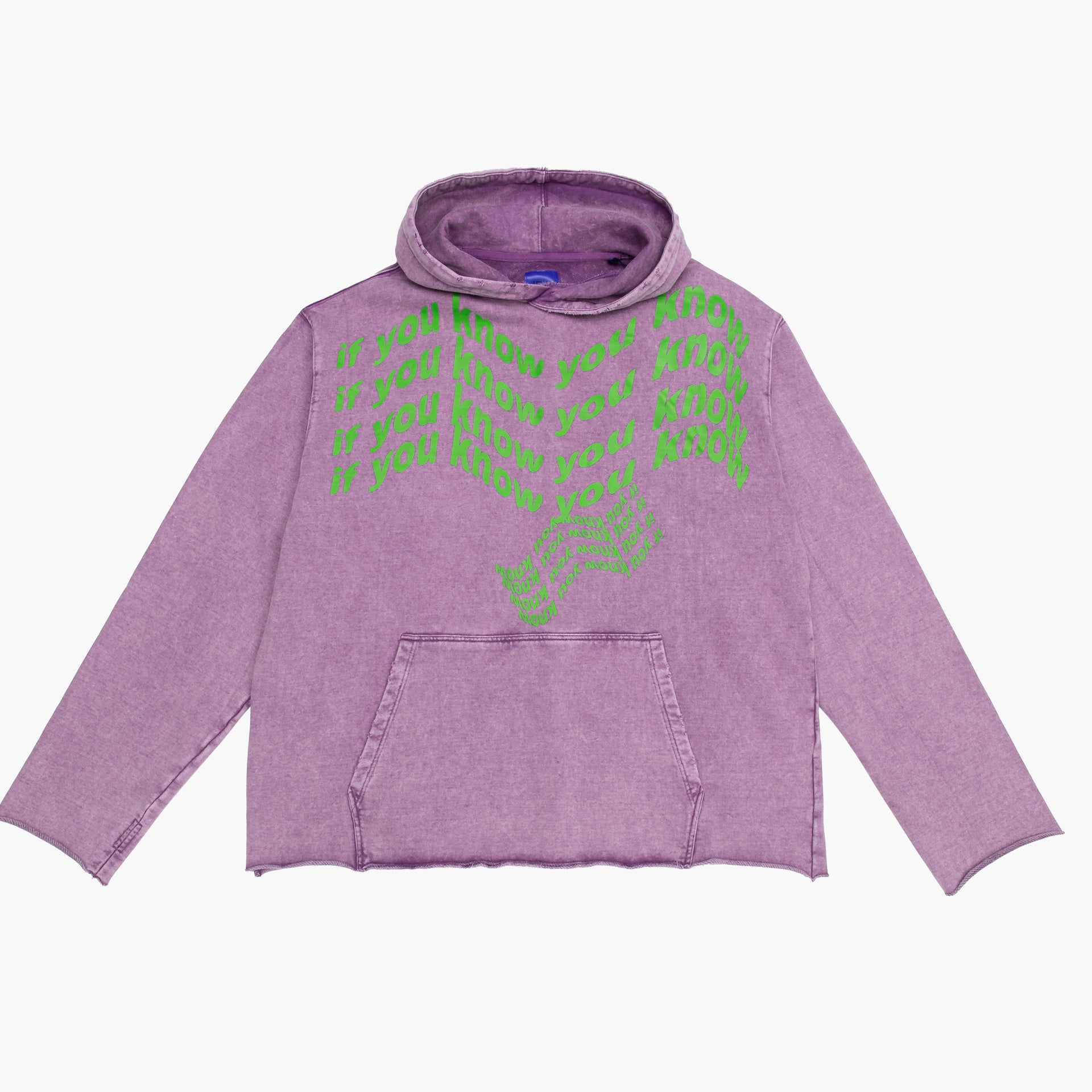 Unisex Purple Graphic Print Washed Hoodie by Mazrood