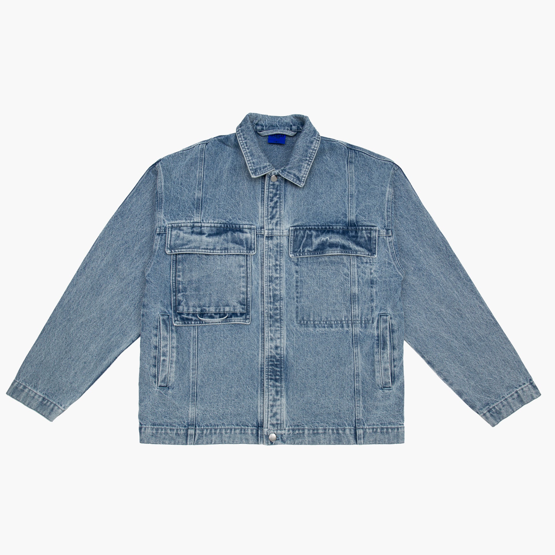 Unisex Blue MZ Denim Oversized Jacket by Mazrood