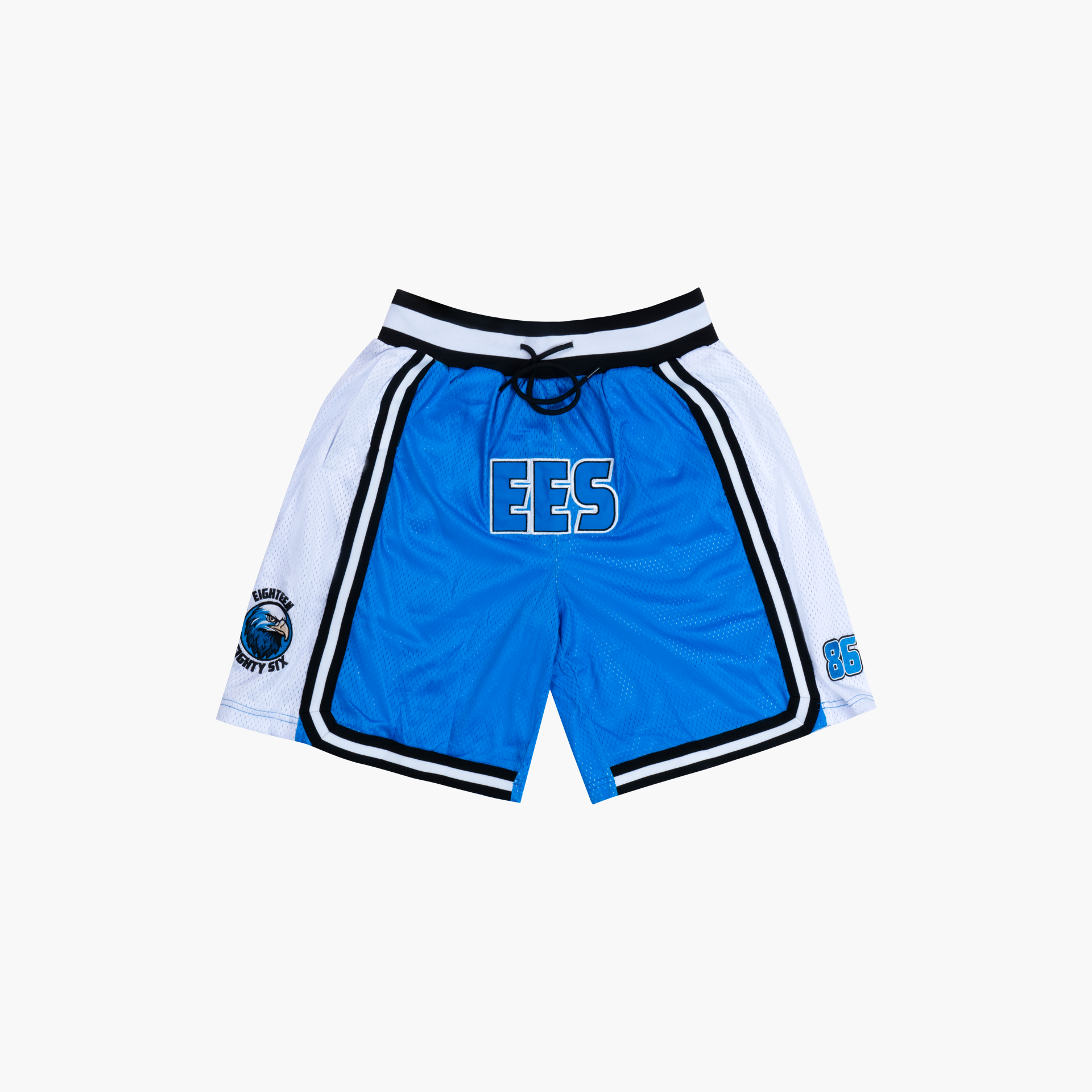 Men Blue and White EES Jersey Shorts By 1886