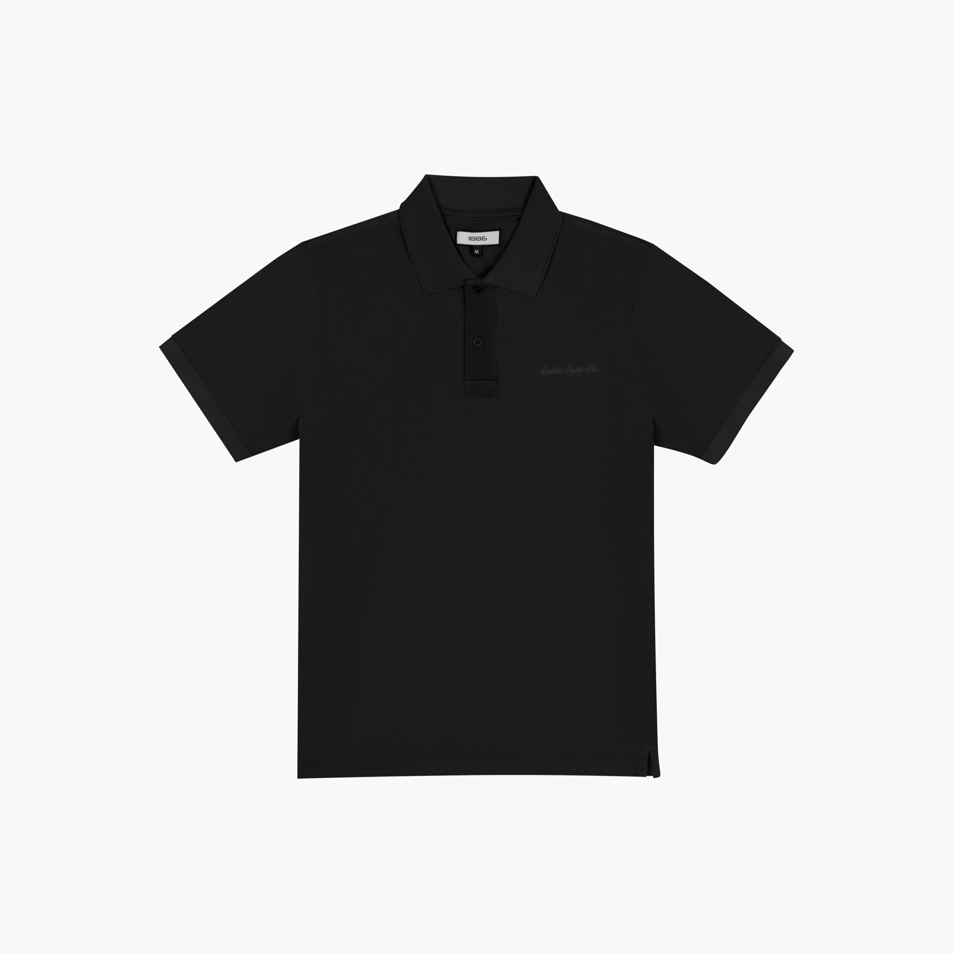 Unisex Classic Black Polo Shirt By 1886