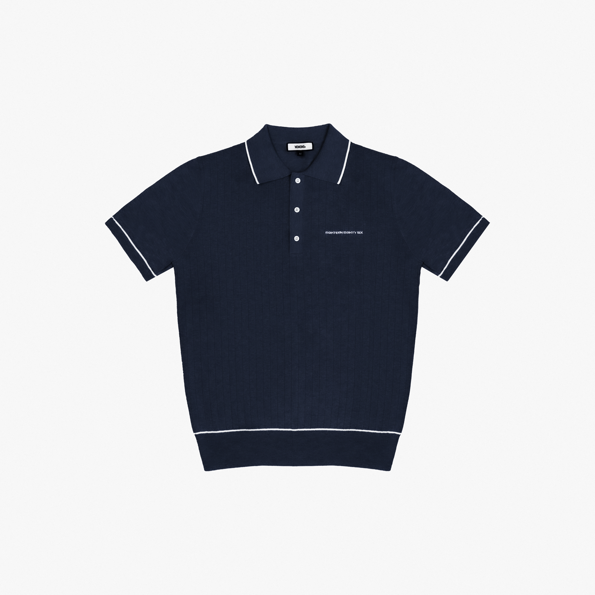 Men Knitted Navy Polo By 1886