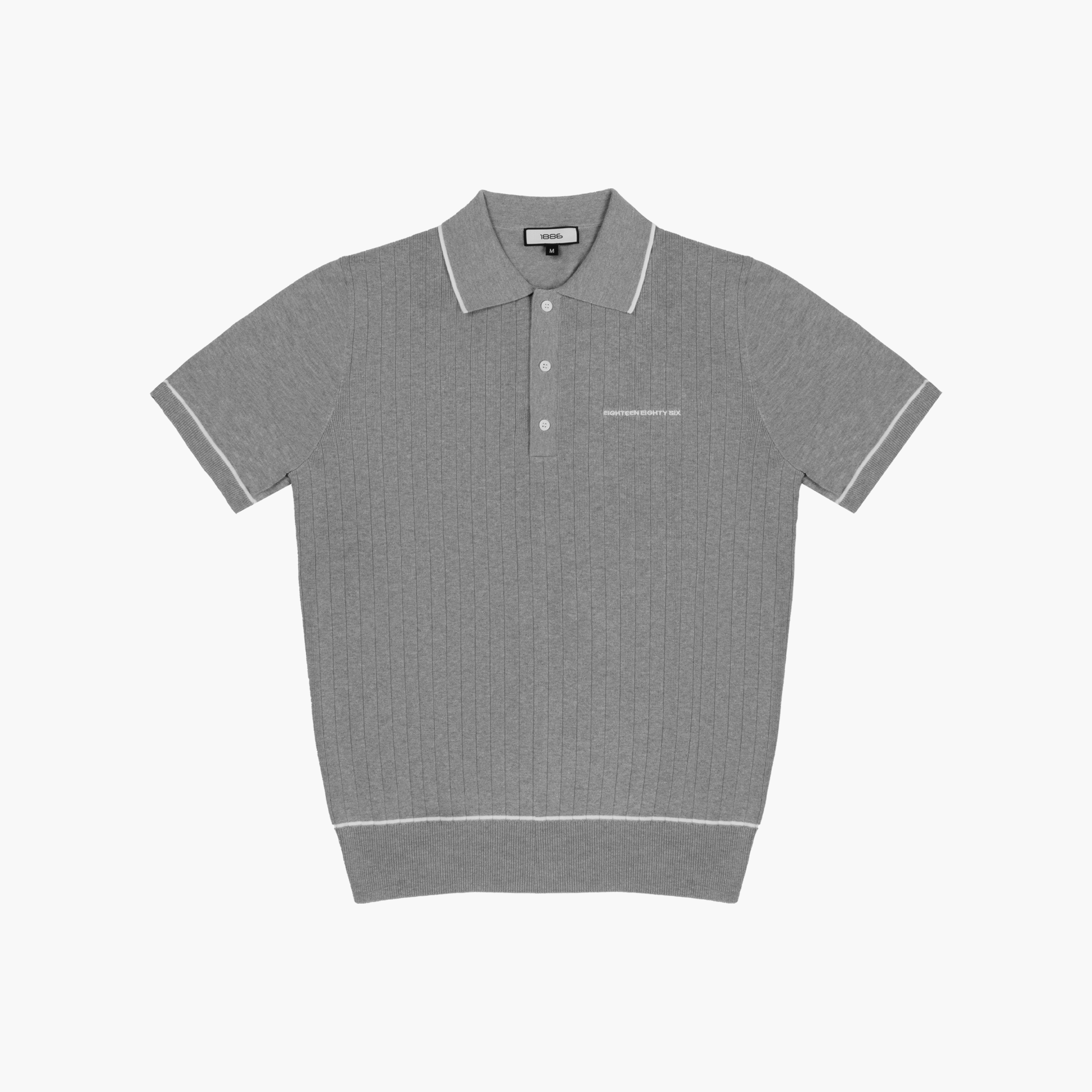 Men Knitted Dark Grey Polo By 1886