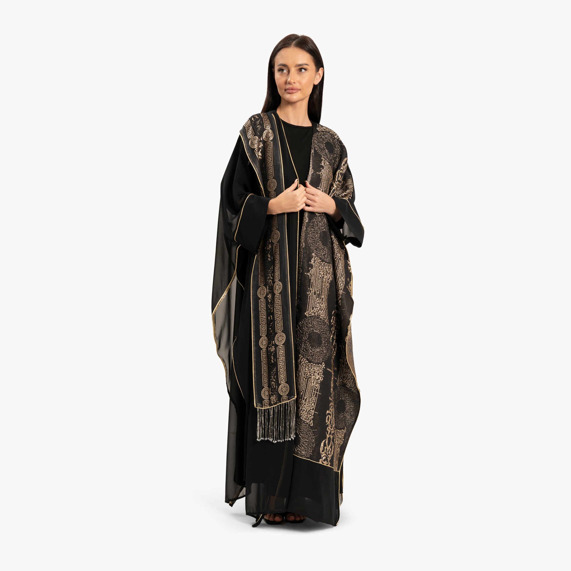 Women's Black with Gold Embroidery Kaftan By WECRE8