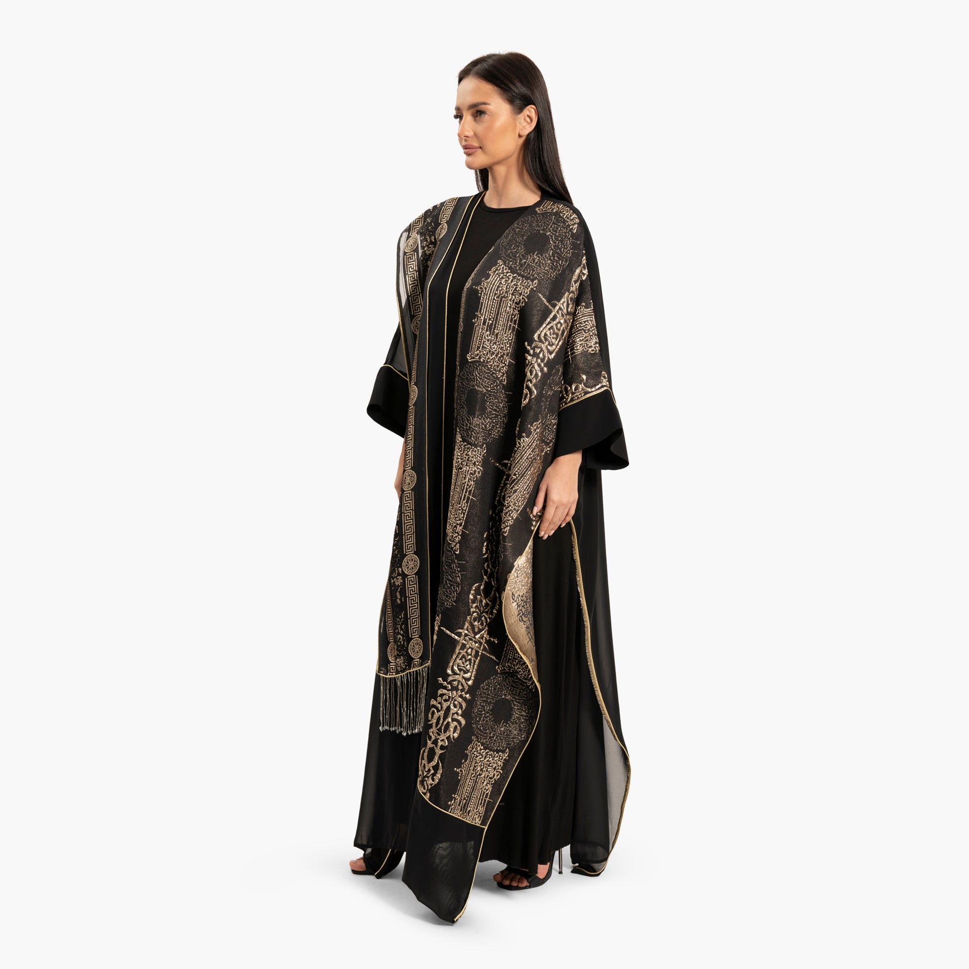 Women's Black with Gold Embroidery Kaftan By WECRE8