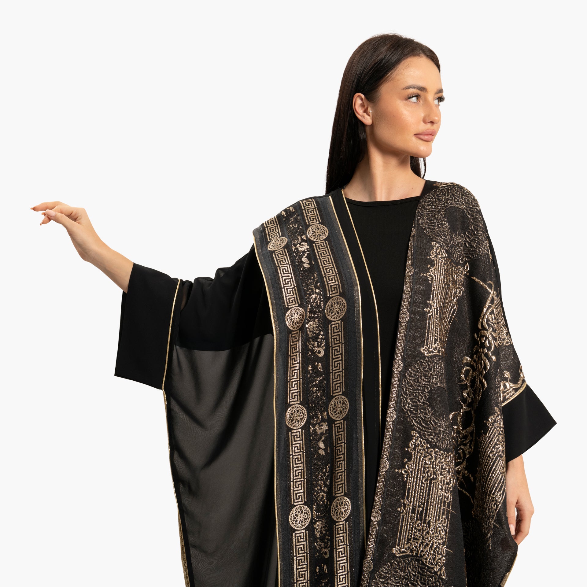 Women's Black with Gold Embroidery Kaftan By WECRE8