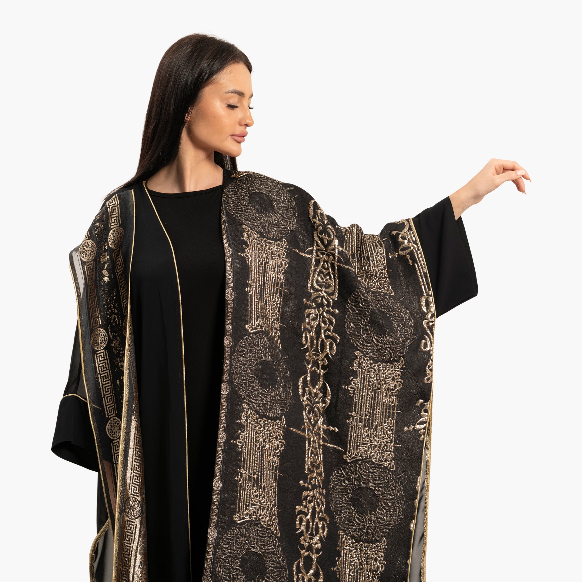 Women's Black with Gold Embroidery Kaftan By WECRE8