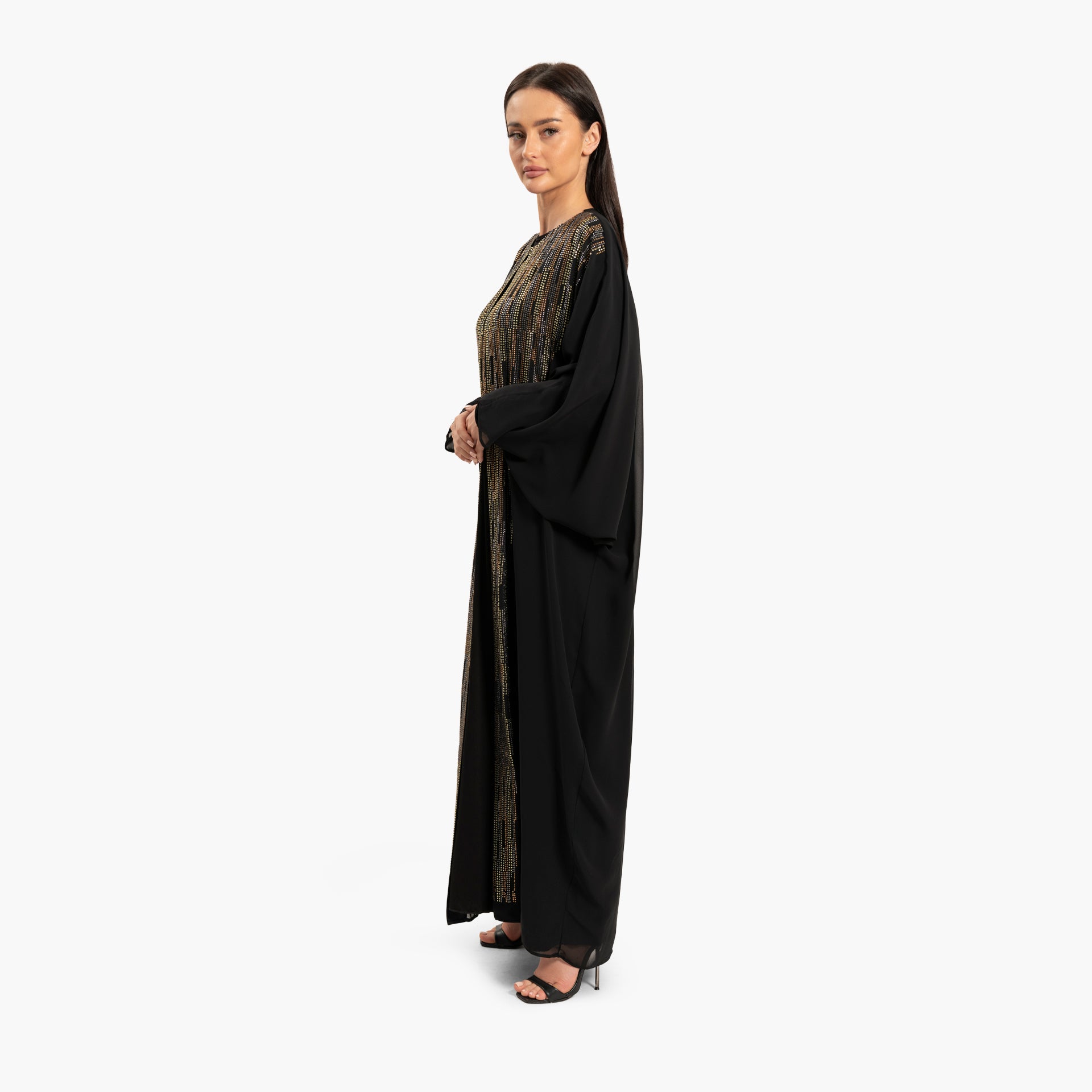 Women Black with Gold Embellishments Kaftan By WECRE8