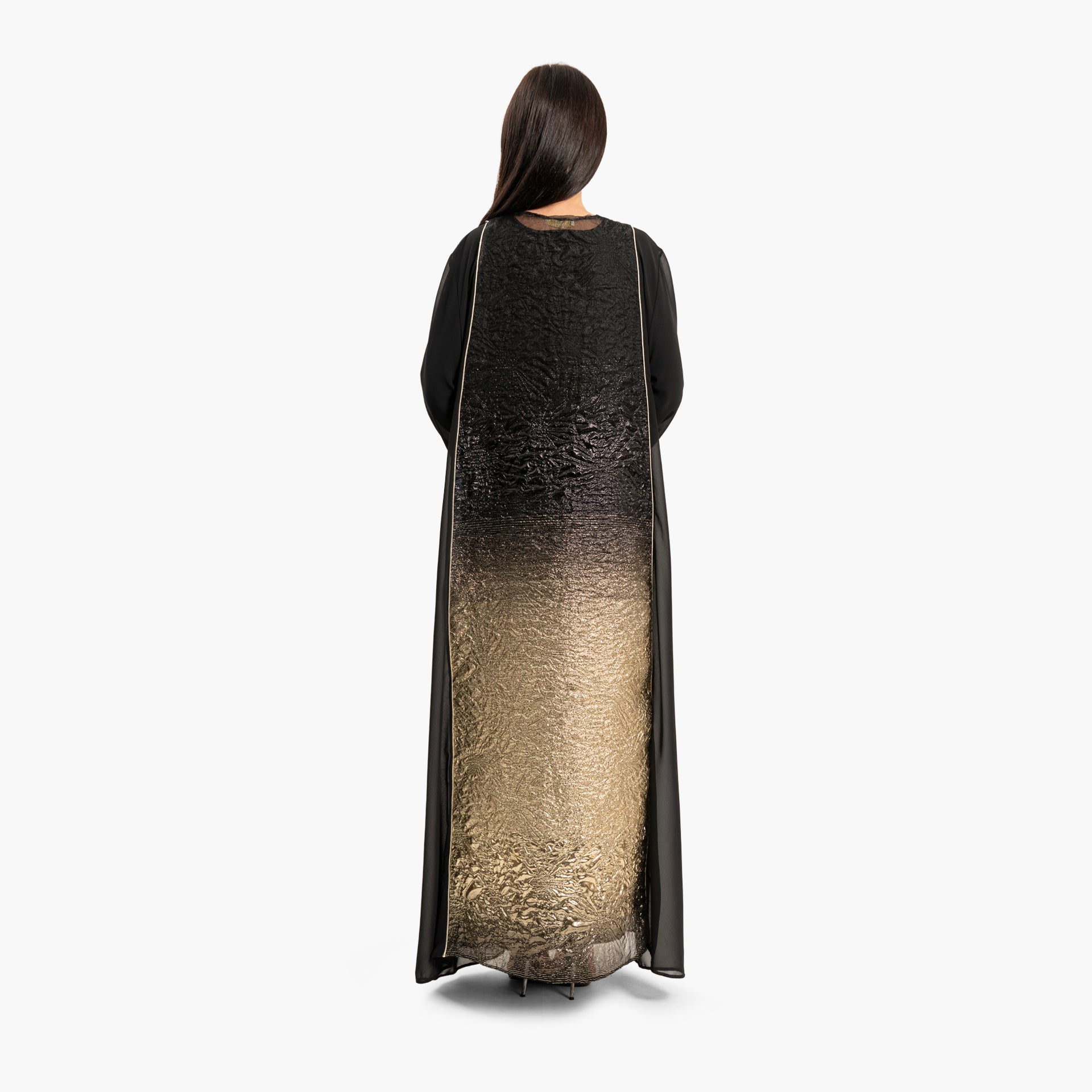 Women's Black with Gold Ombre Effect Kaftan By WECRE8