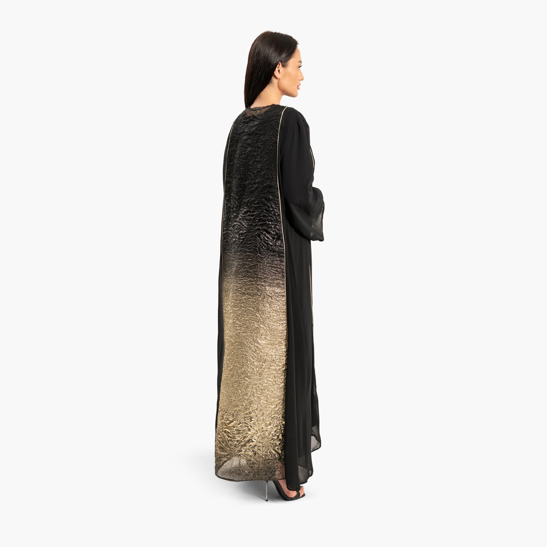 Women's Black with Gold Ombre Effect Kaftan By WECRE8