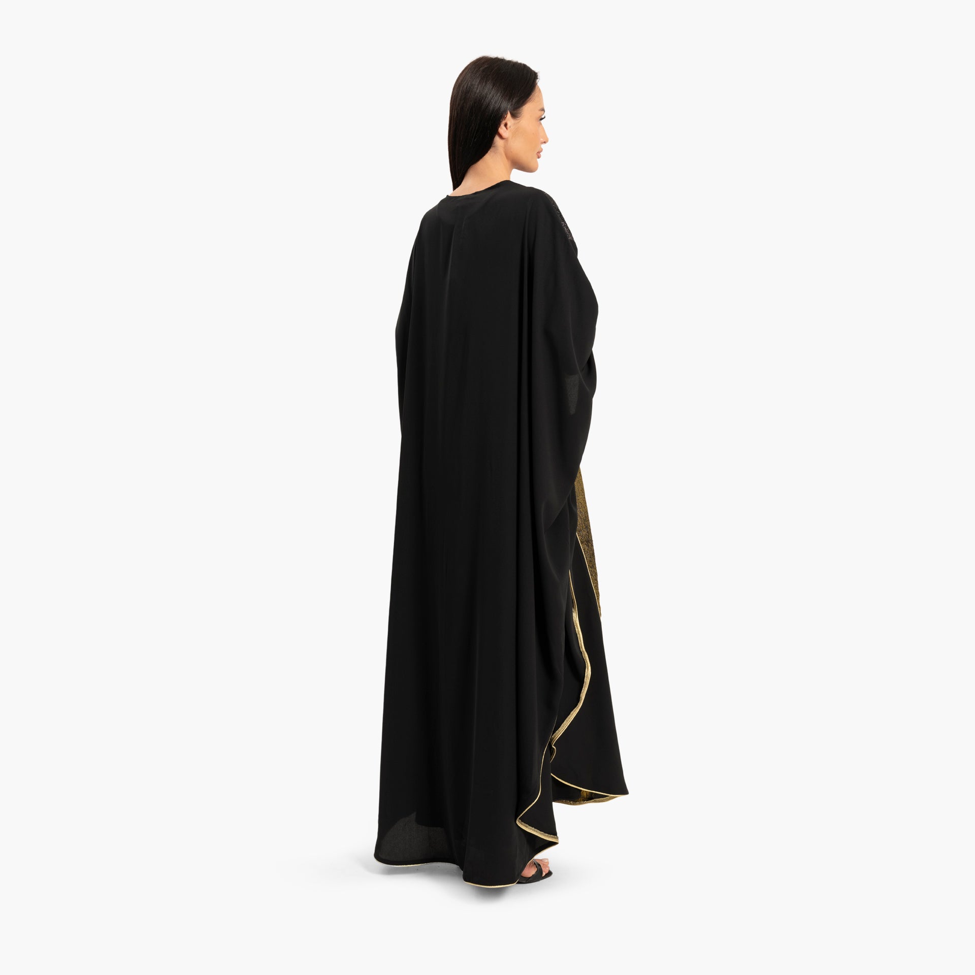 Women's Black with Gold Ombre Embellishments Kaftan By WECRE8