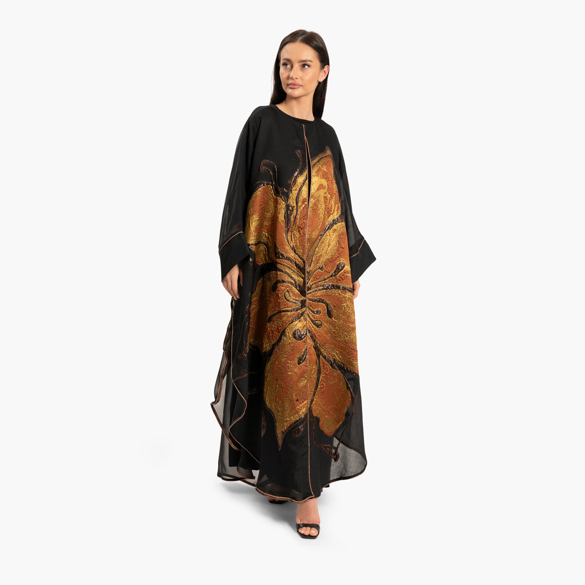 Women Black with Floral Motif Kaftan By WECRE8