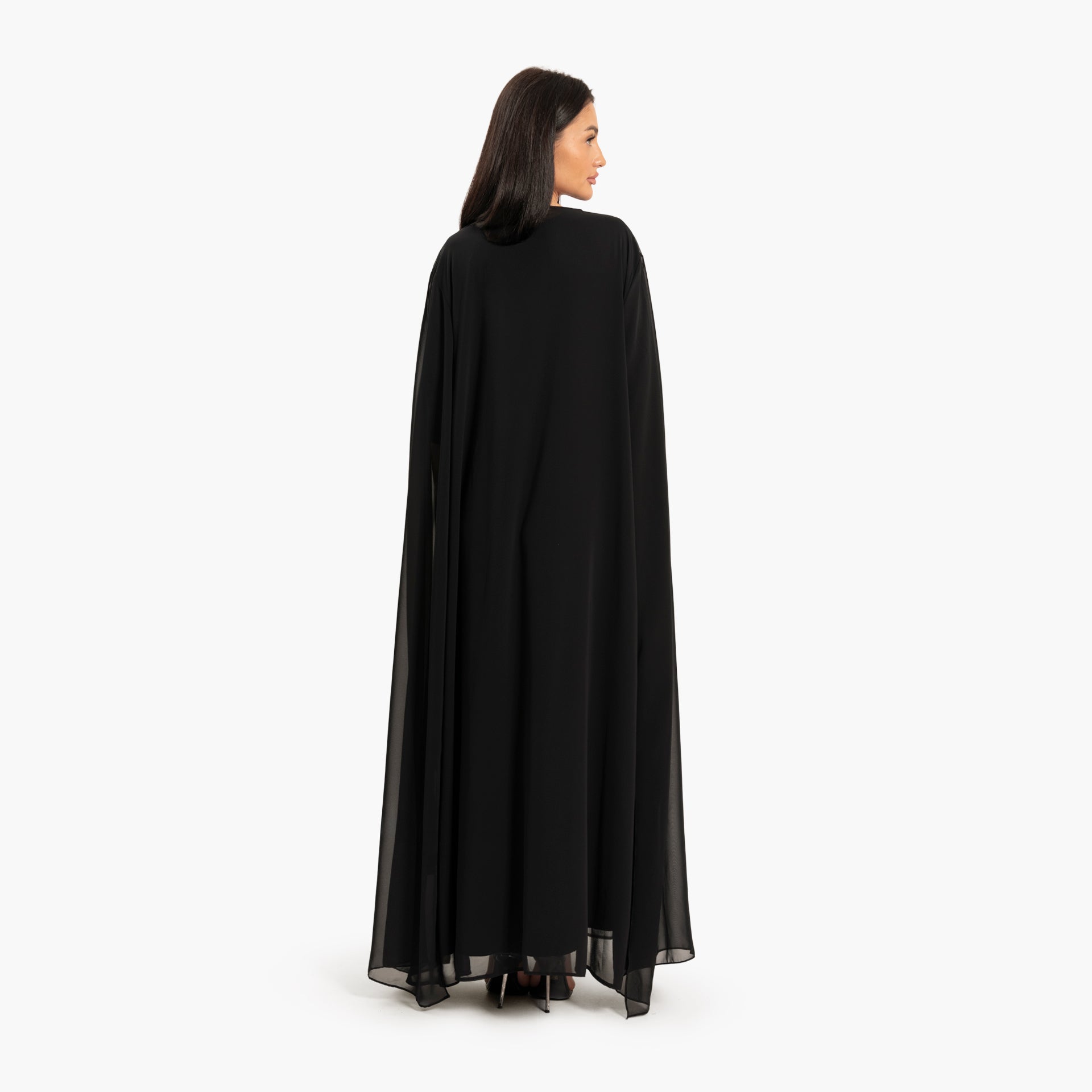 Women's Black with Leaves Motif Kaftan By WECRE8