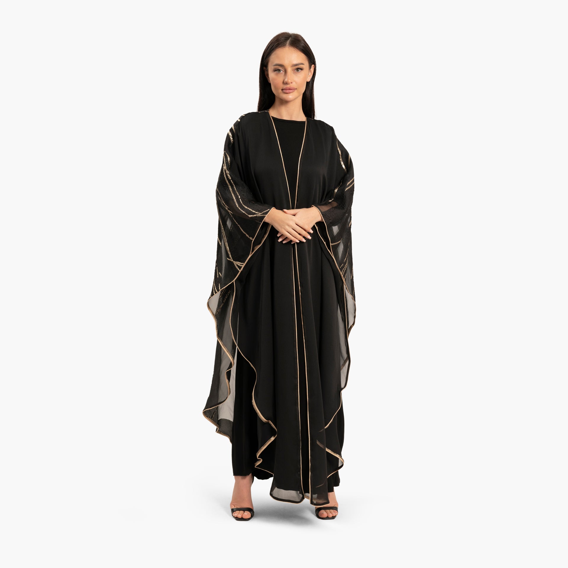 Women Black with Linear Motif Kaftan By WECRE8