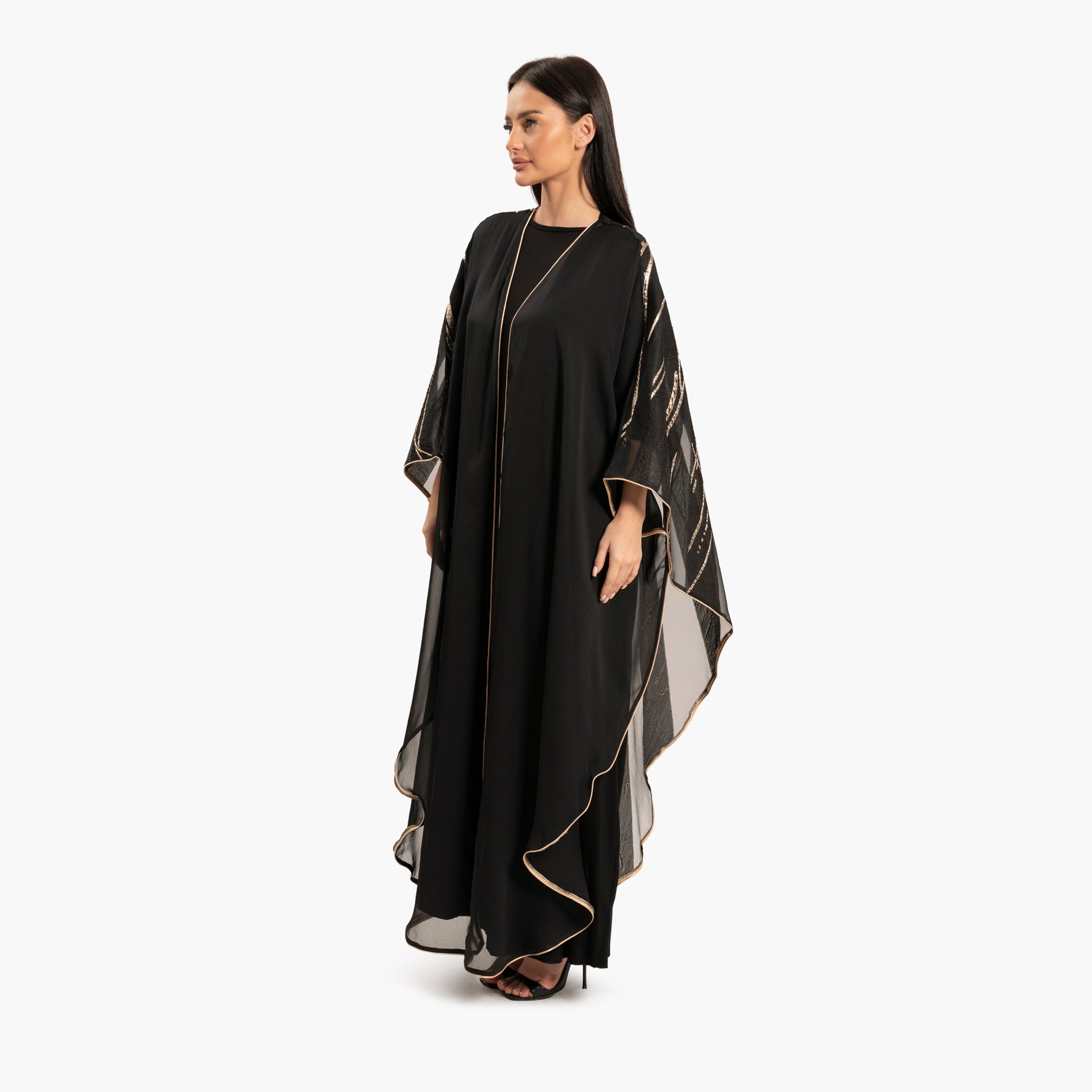 Women Black with Linear Motif Kaftan By WECRE8