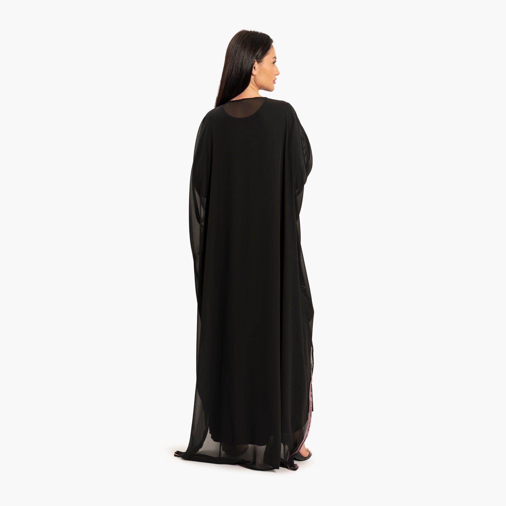 Women's Black with Linear Motif Kaftan By WECRE8