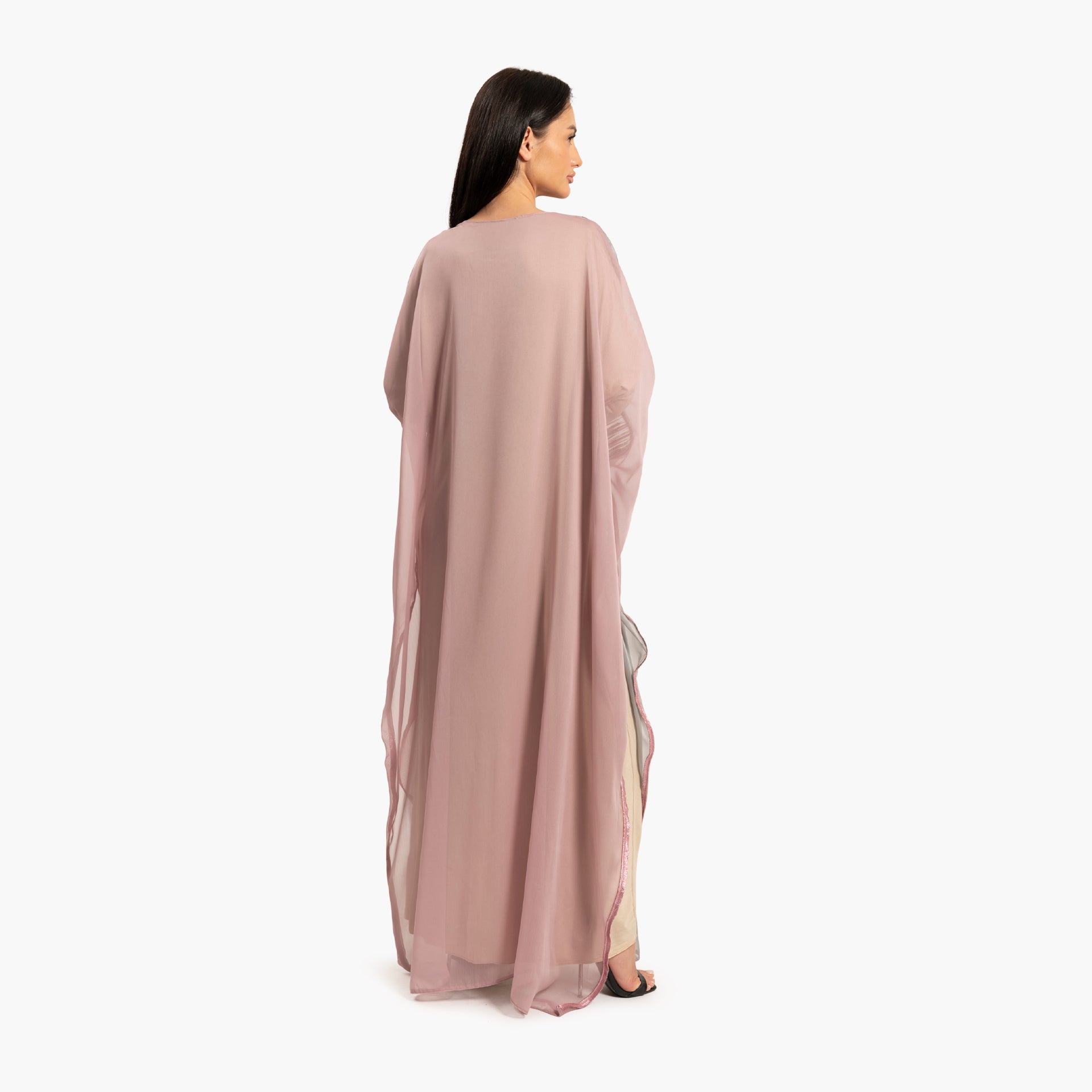 Women Pink and Gray with shimmer Kaftan By WECRE8