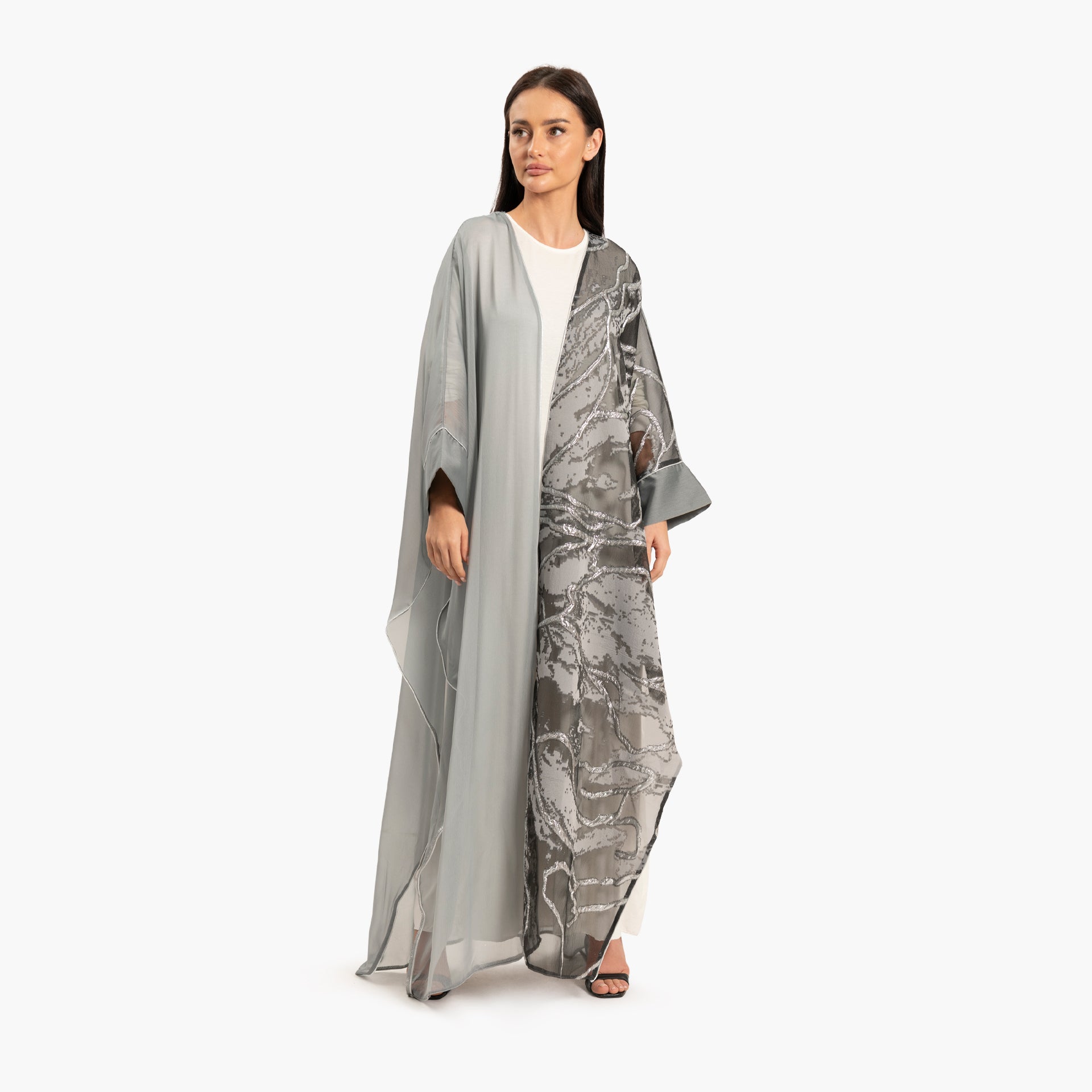 Women's Gray with Shimmer Kaftan By WECRE8