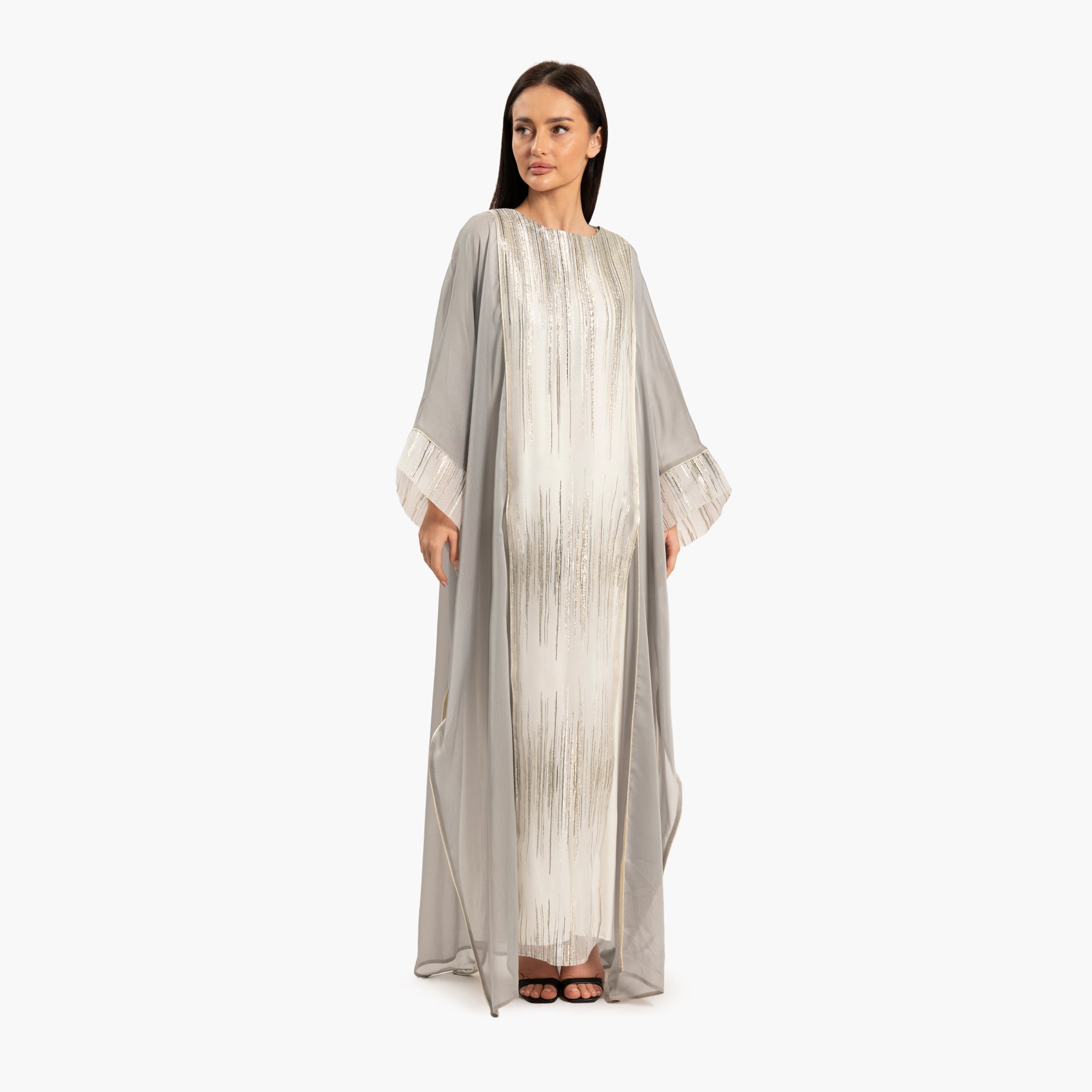 Women's Gray with Embellishments Kaftan By WECRE8