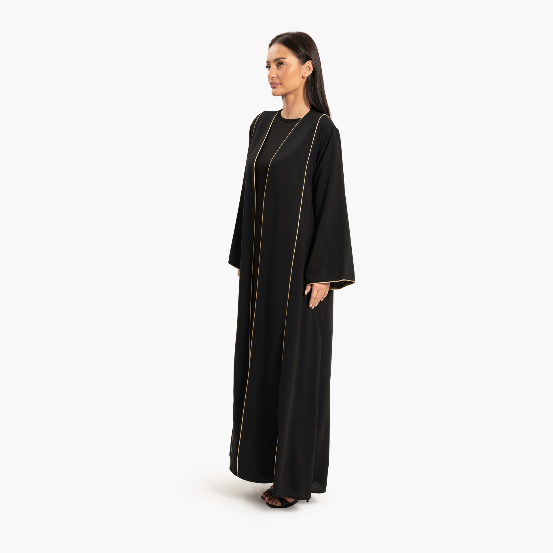 Women's Black with Peacock Print Abaya By WECRE8