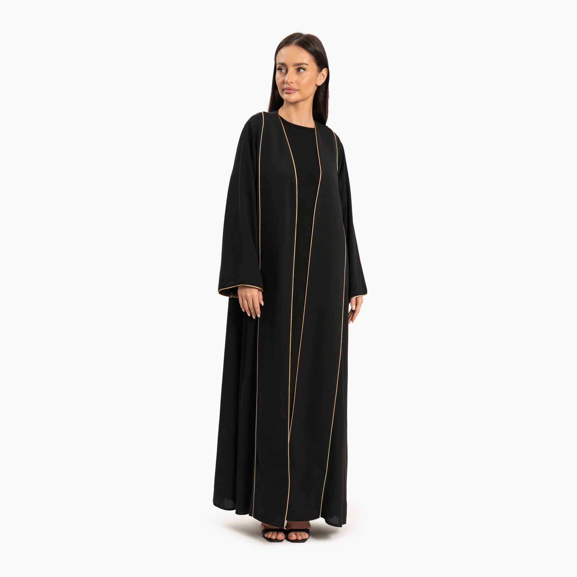 Women Black with Peacock Print Abaya By WECRE8