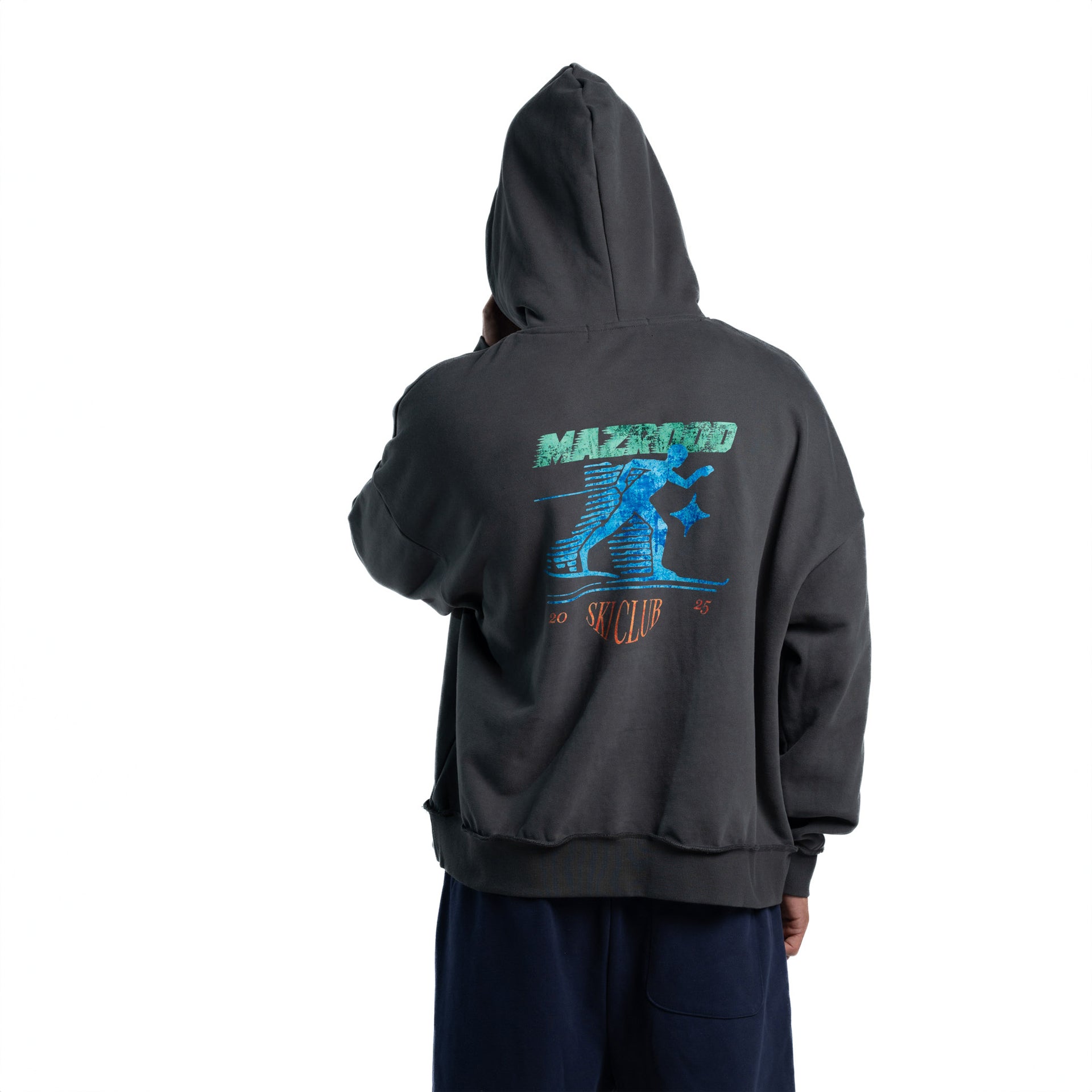 Unisex Dark Gray Ski Club Hoodie by Mazrood