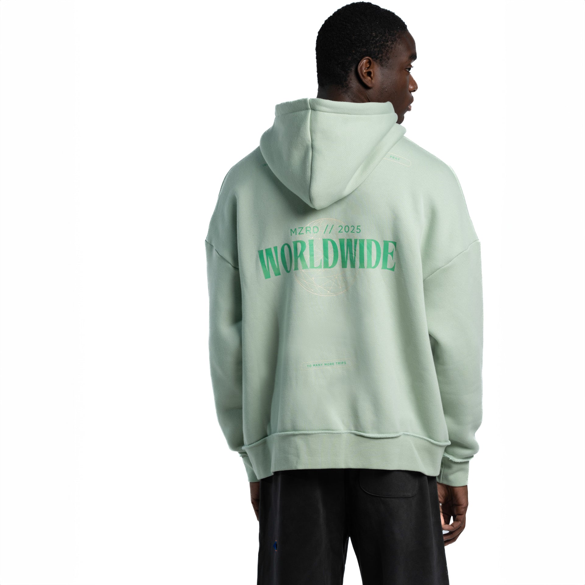 Unisex Mint Green Worldwide Hoodie by Mazrood