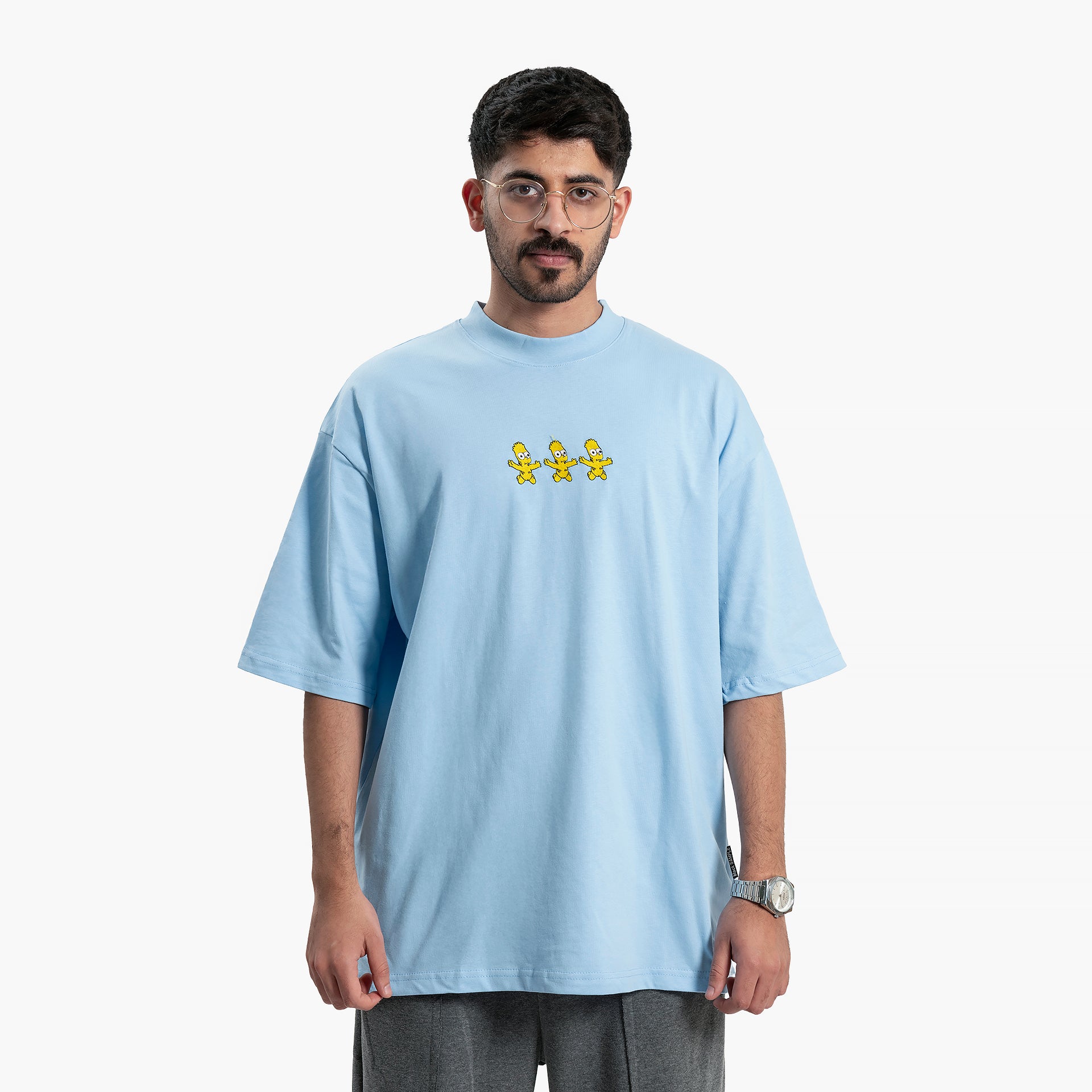 Men Sky Blue Cheerful T-shirt By WECRE8