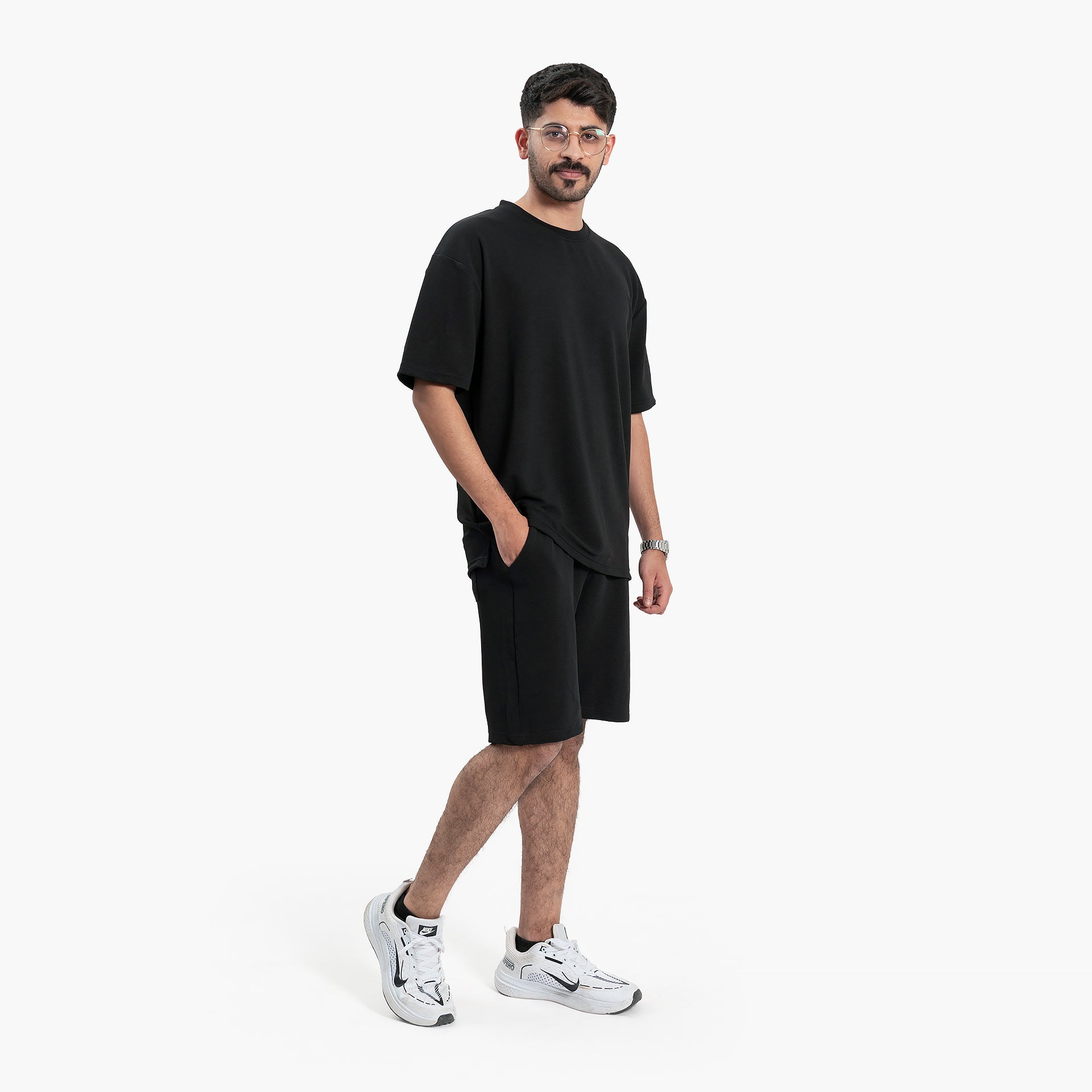 Men's Black T-Shirt and Shorts Set By WECRE8