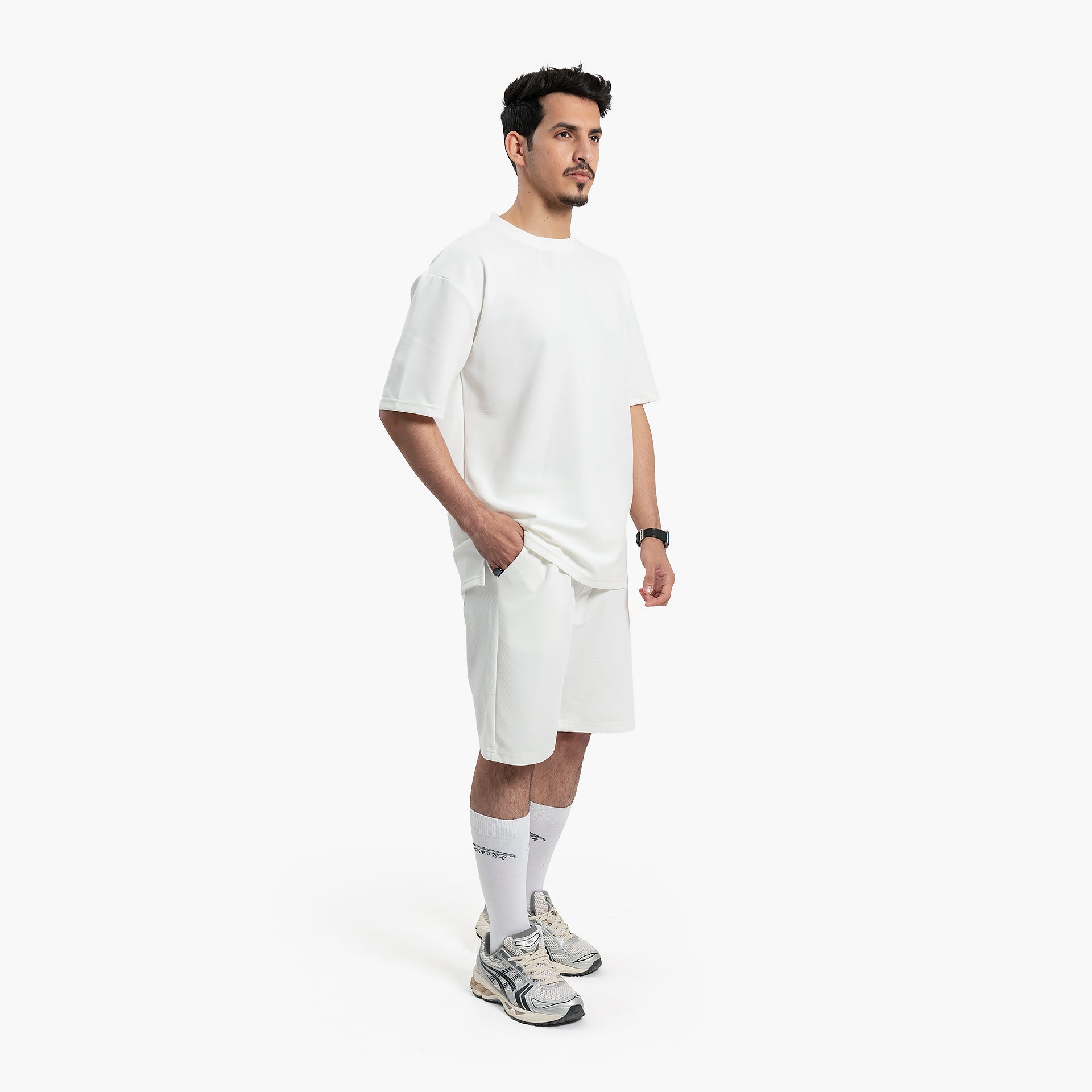 Men's White T-Shirt and Shorts Set By WECRE8