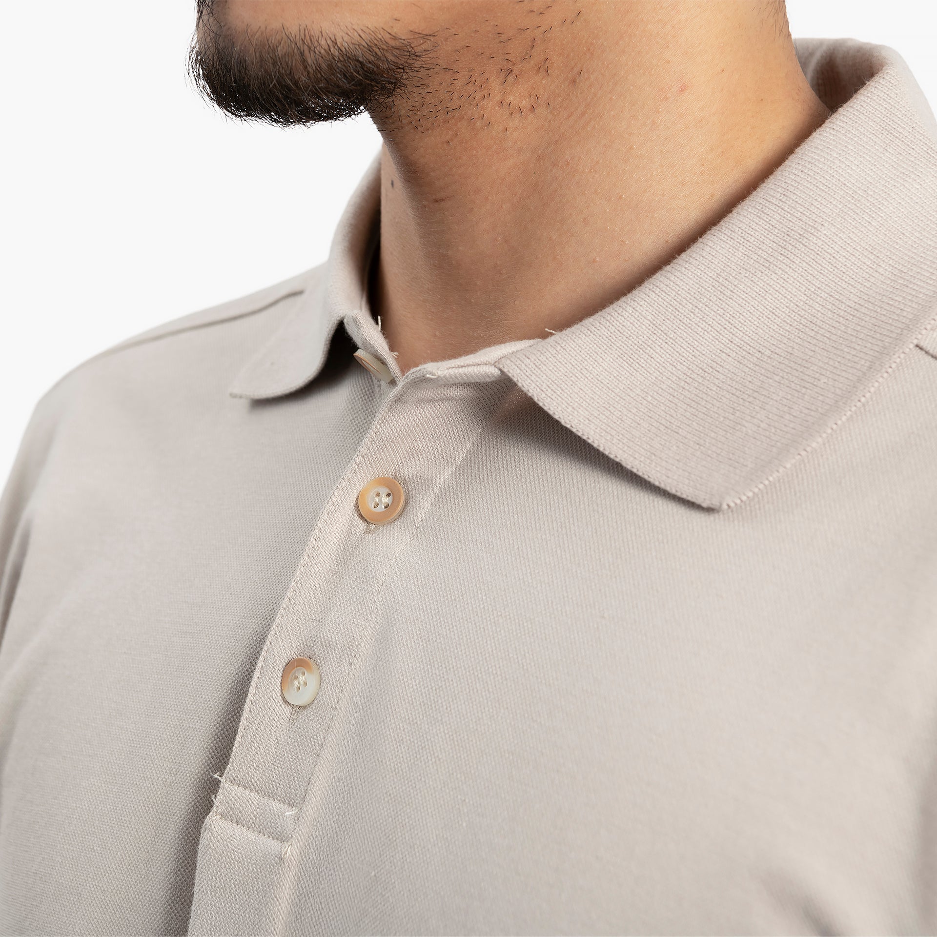 Men Beige Polo T-Shirt By WECRE8