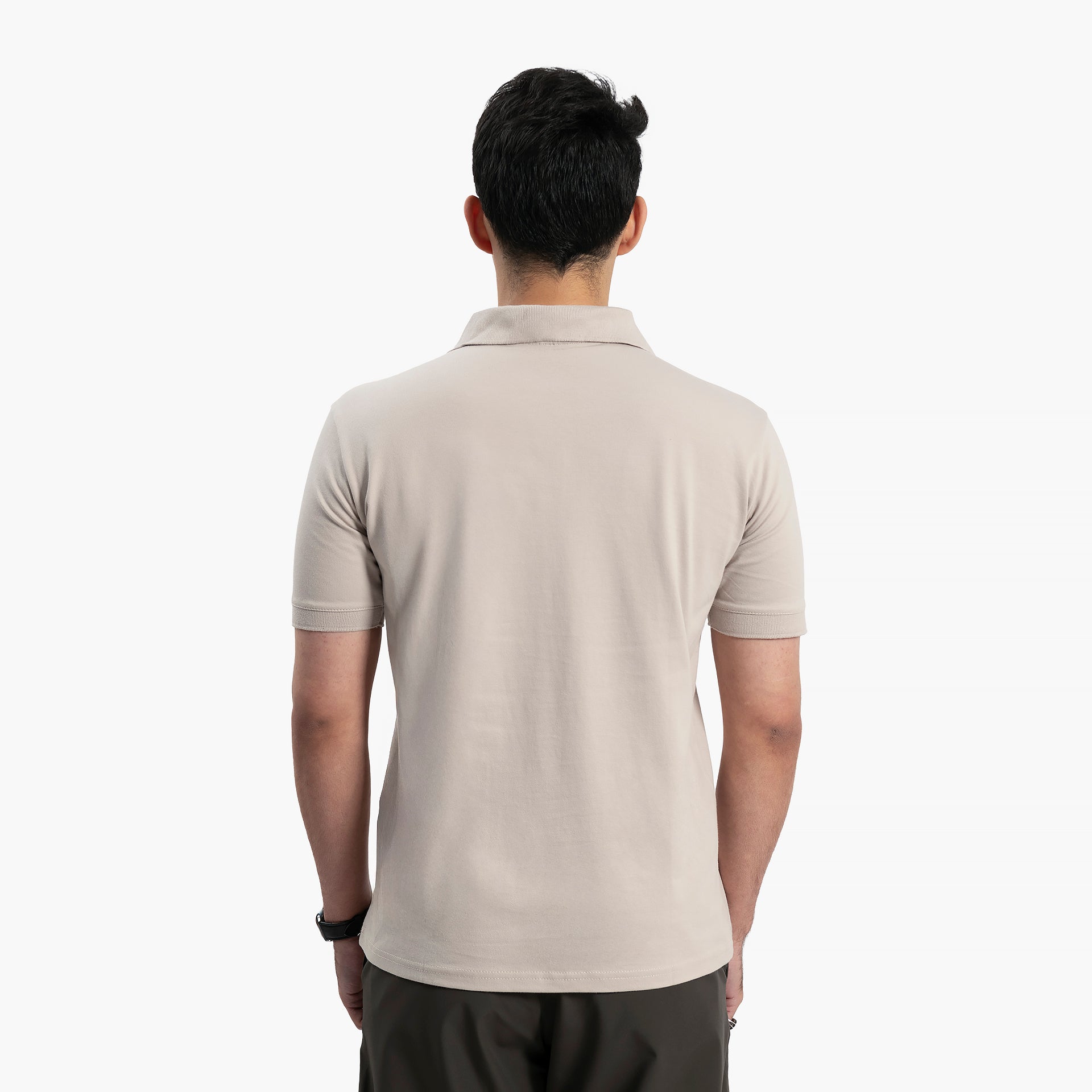 Men Beige Polo T-Shirt By WECRE8