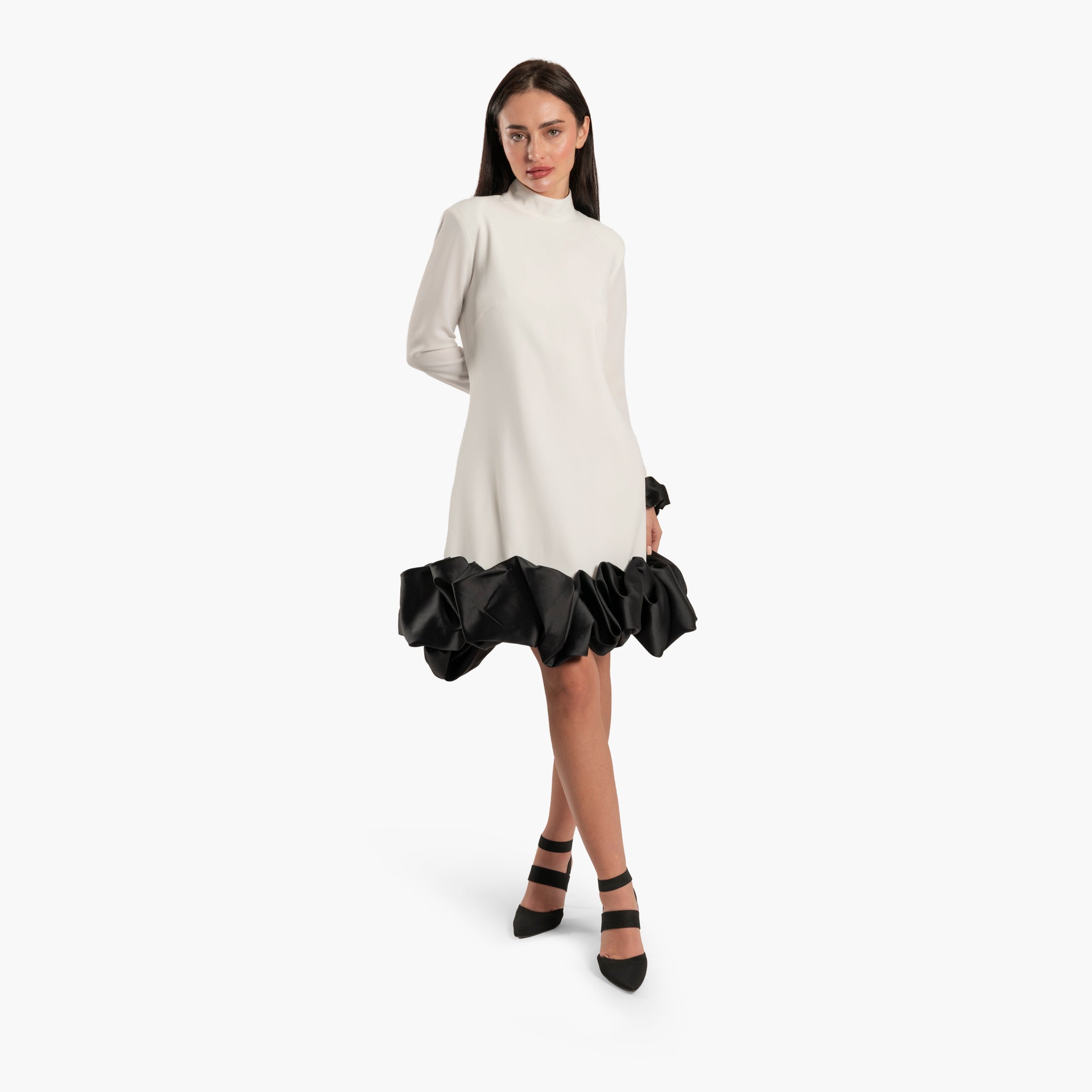 Mini Ruffles White Dress by WECRE8