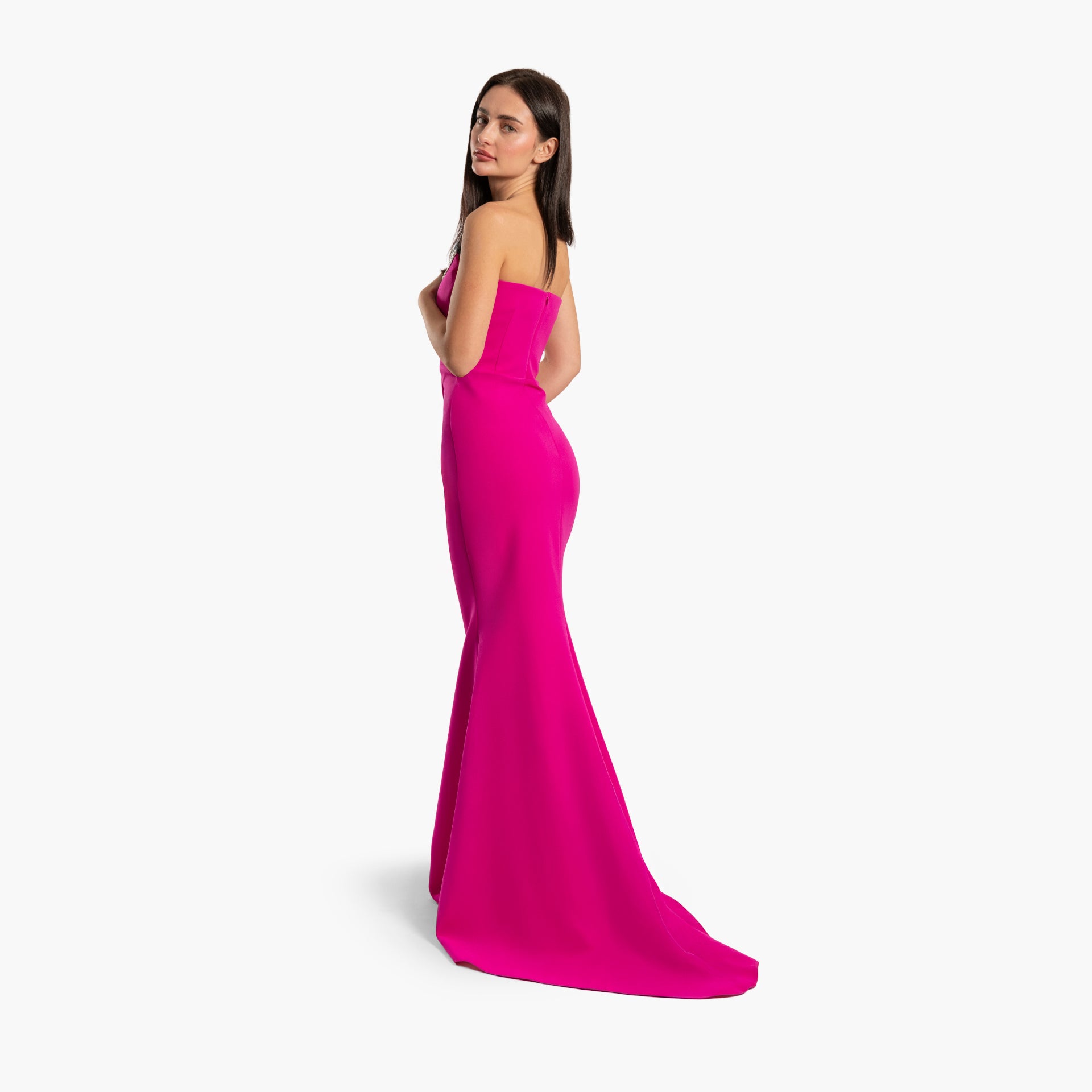 Women Fuchsia Dress with Embellished Detail by WECRE8