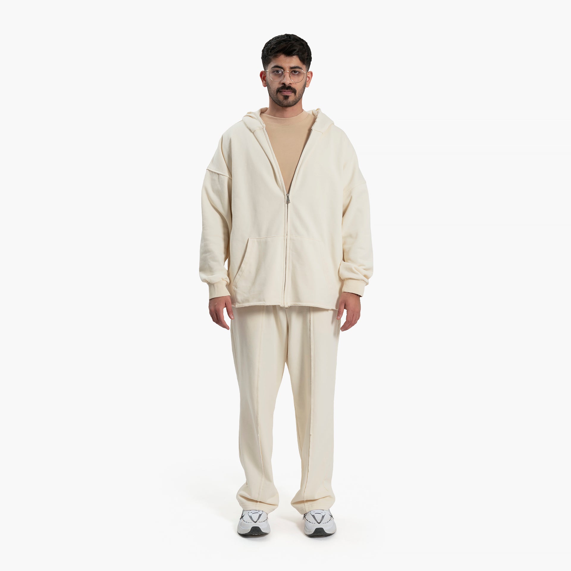 Men Off-white Hoodie and Pants Set By WECRE8