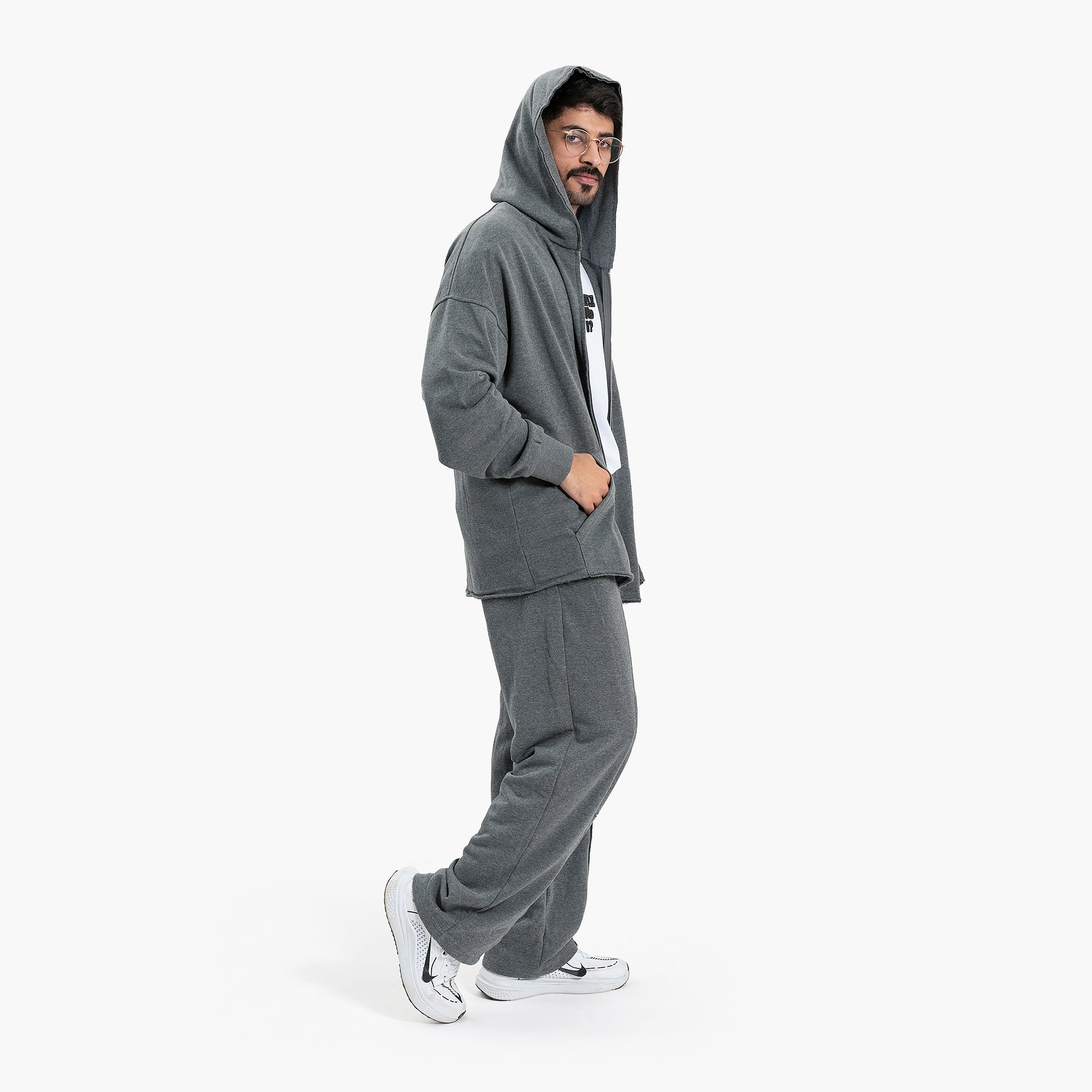 Men's Gray Hoodie Jacket and Pants Set By WECRE8