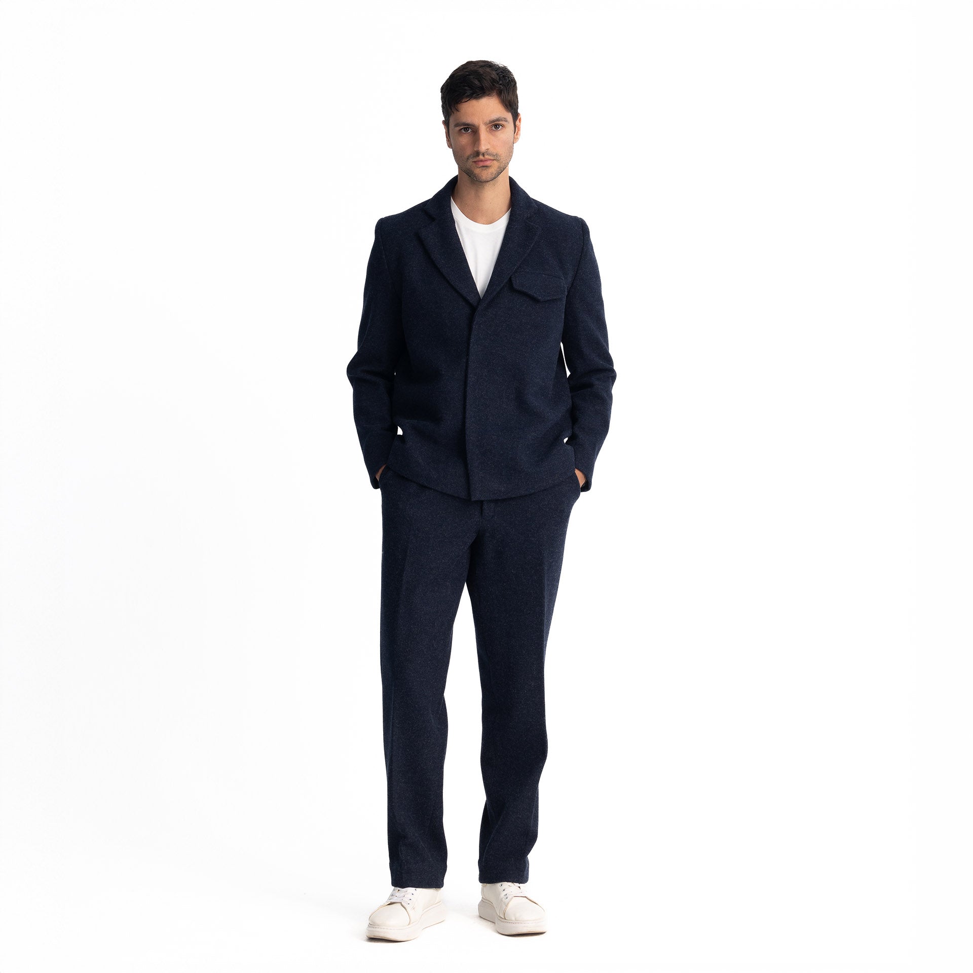 Men Navy Blue Ralph's Classic Blazer by Hajruss