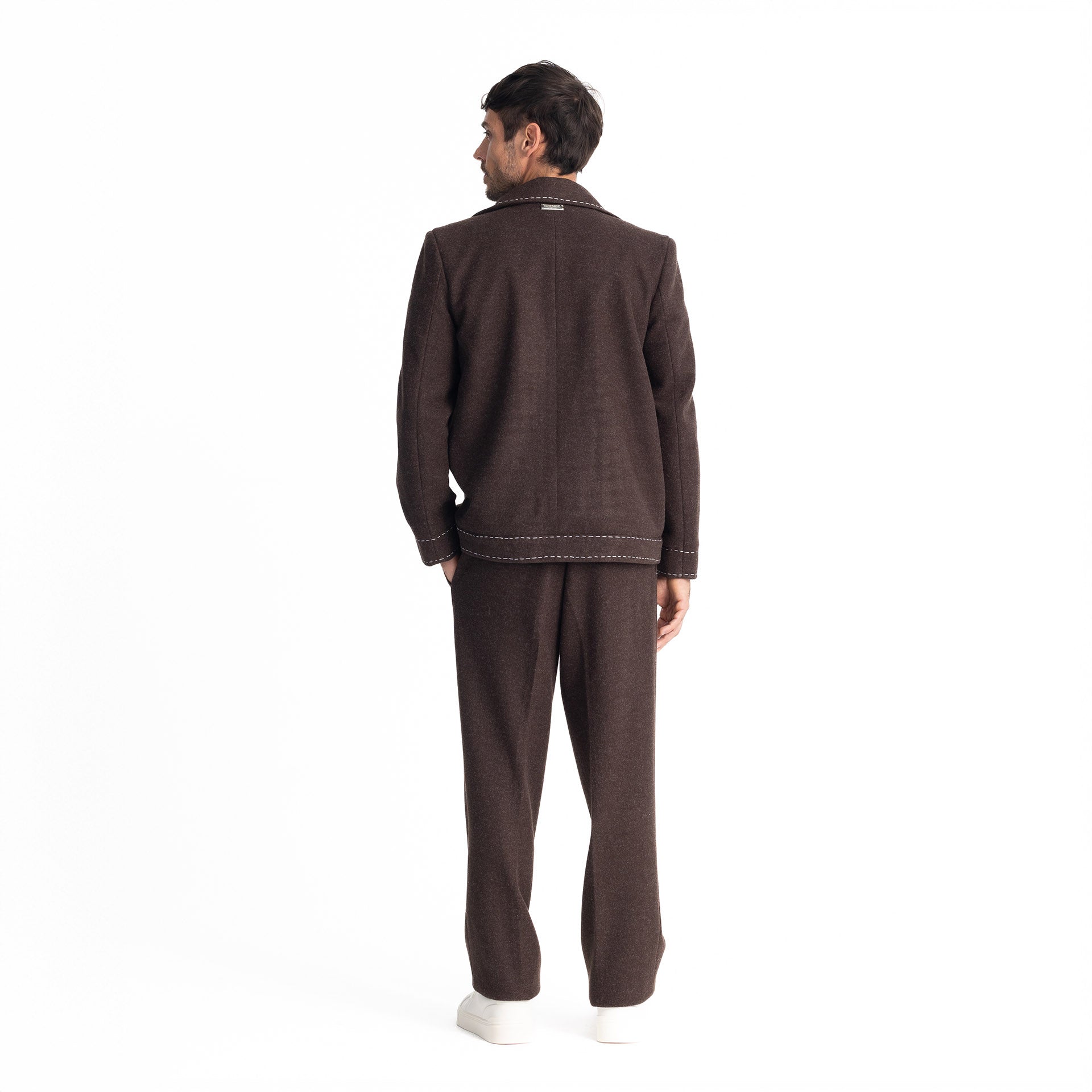 Men Brown Fred's Stiches Blazer by Hajruss