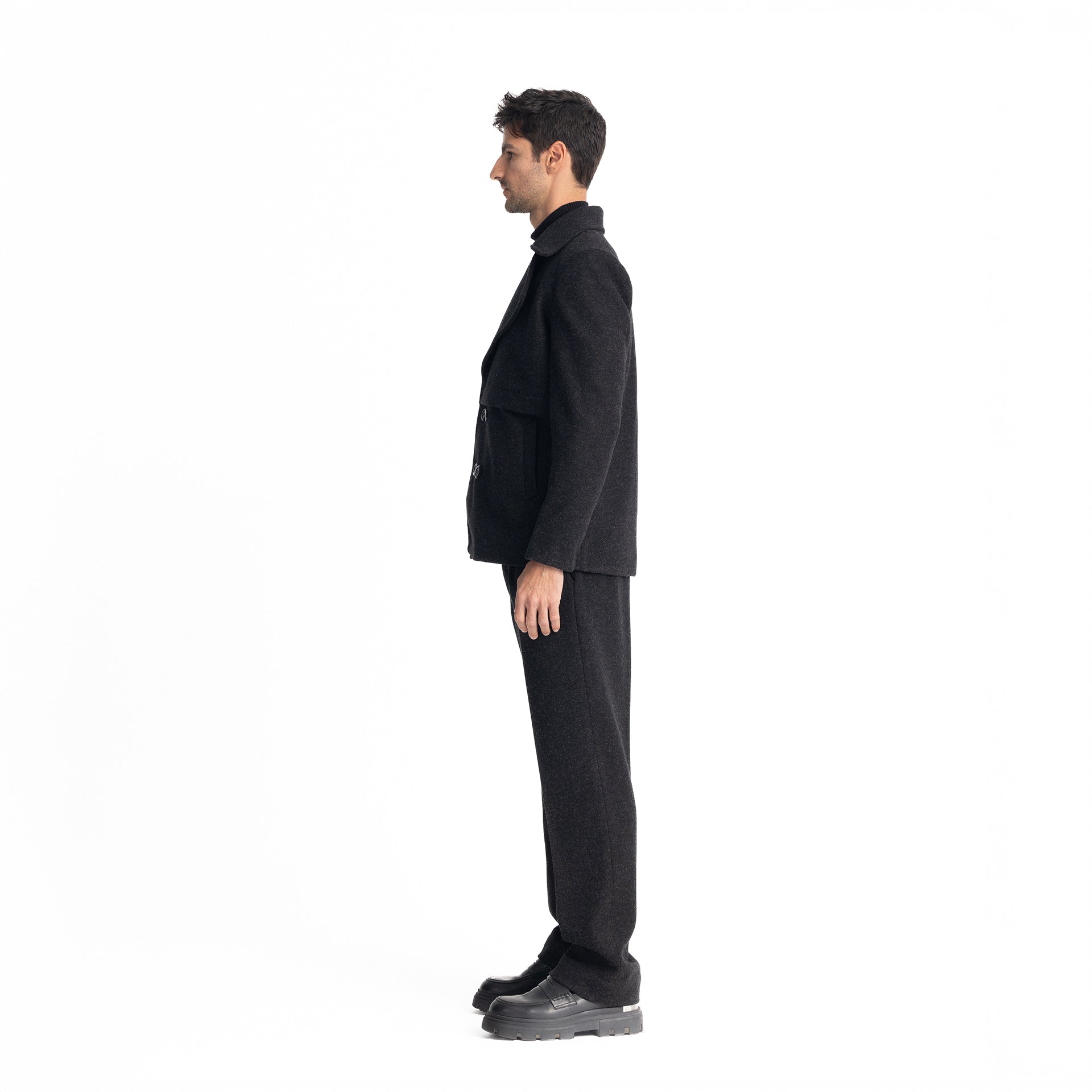 Men Black Sherlock's 4 Button Jacket by Hajruss