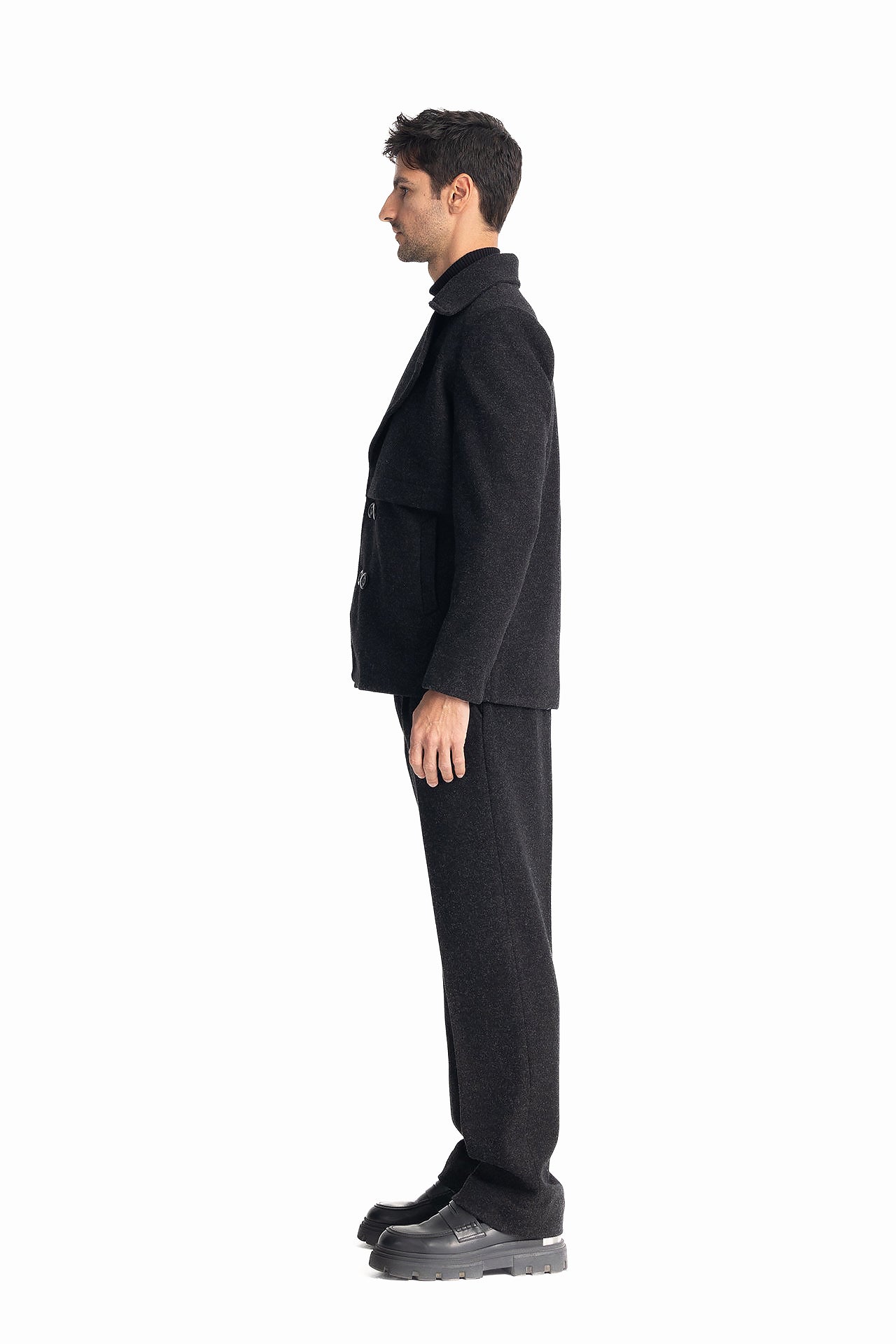 Men Black Sherlock's 4 Button Jacket by Hajruss