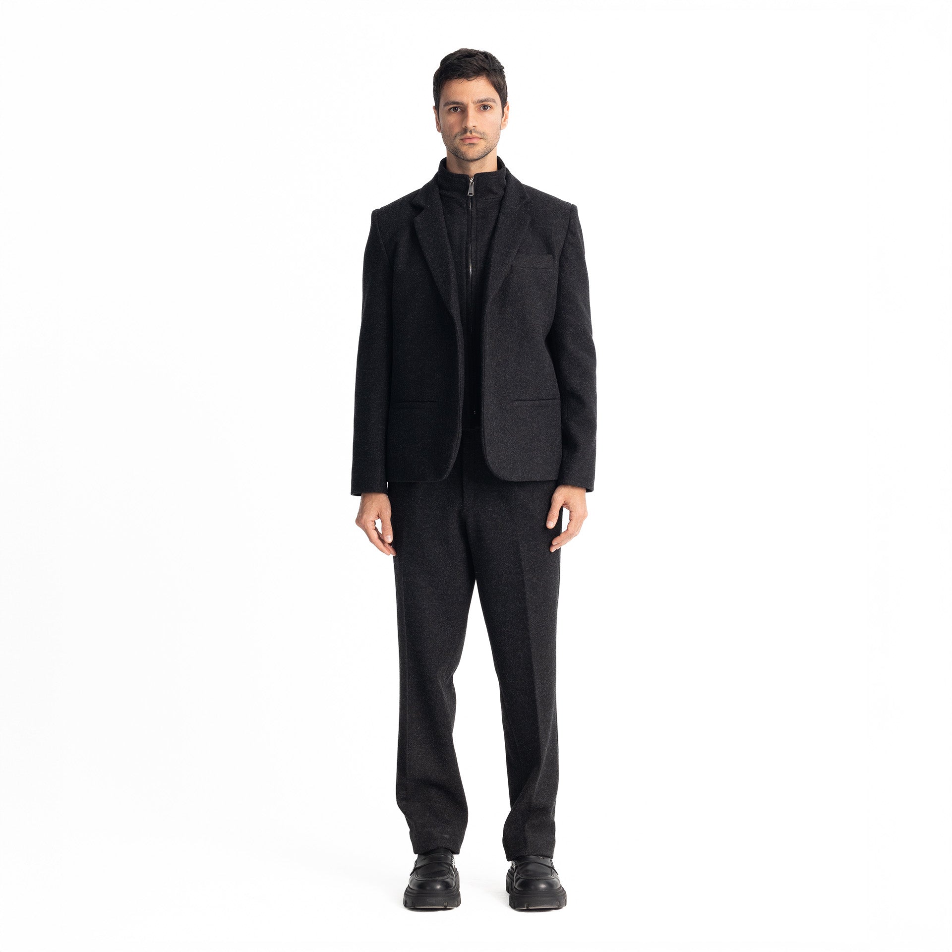 Men Black Denver's Zipper Blazer by Hajruss