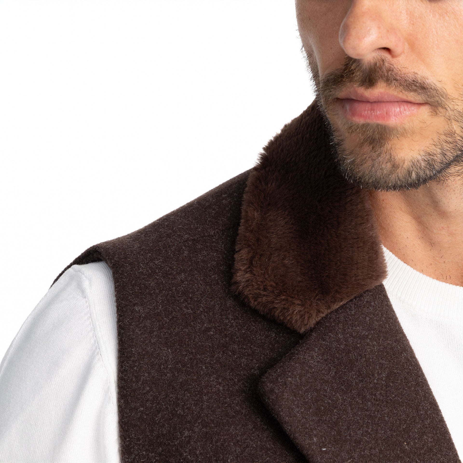 Men Brown Ted’s Vest by Hajruss