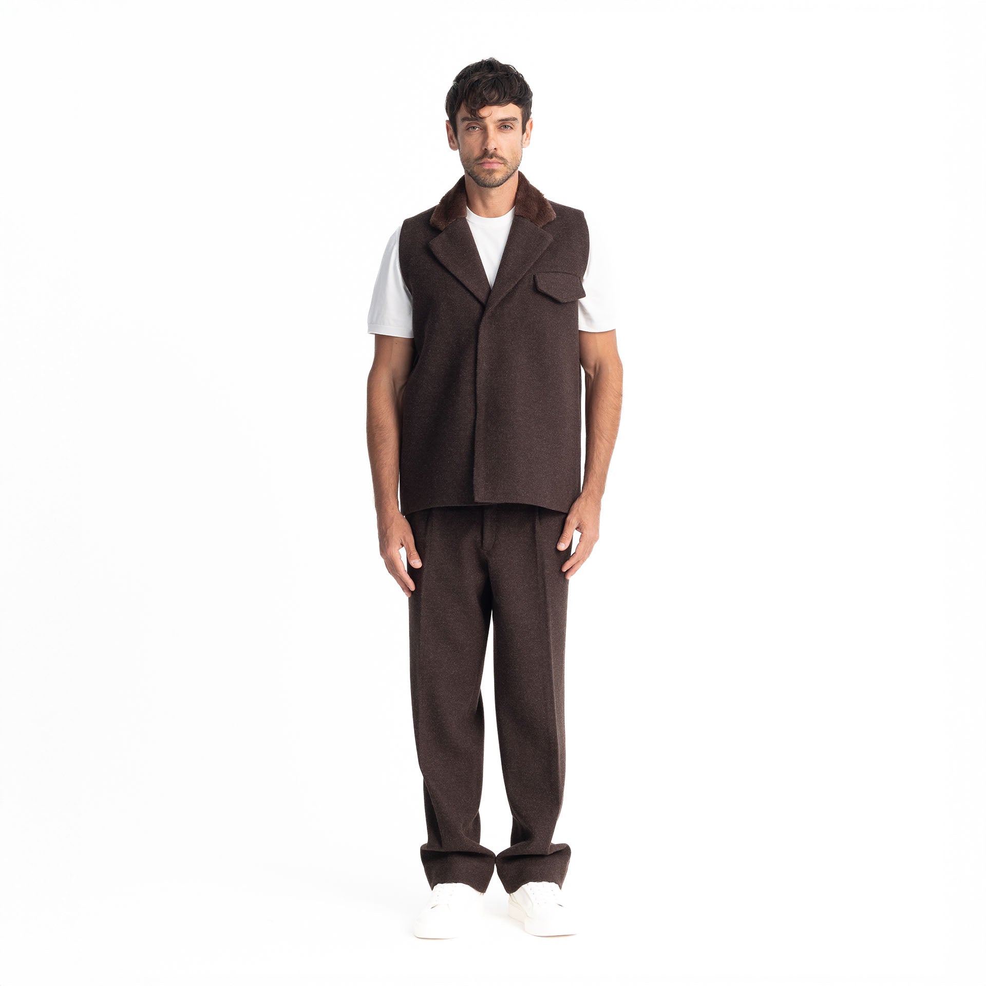 Men Brown Ted’s Vest by Hajruss