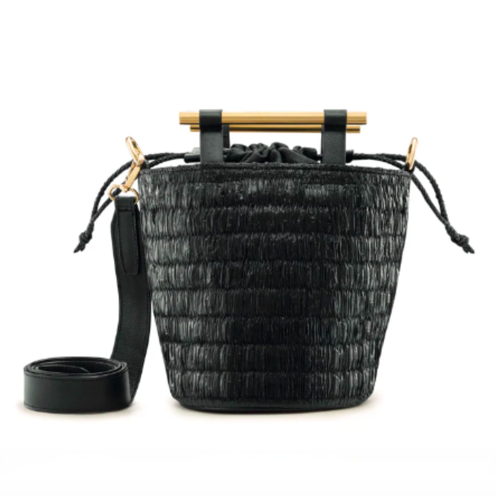 Black Mini Afro Basket Bag by Reform Studio