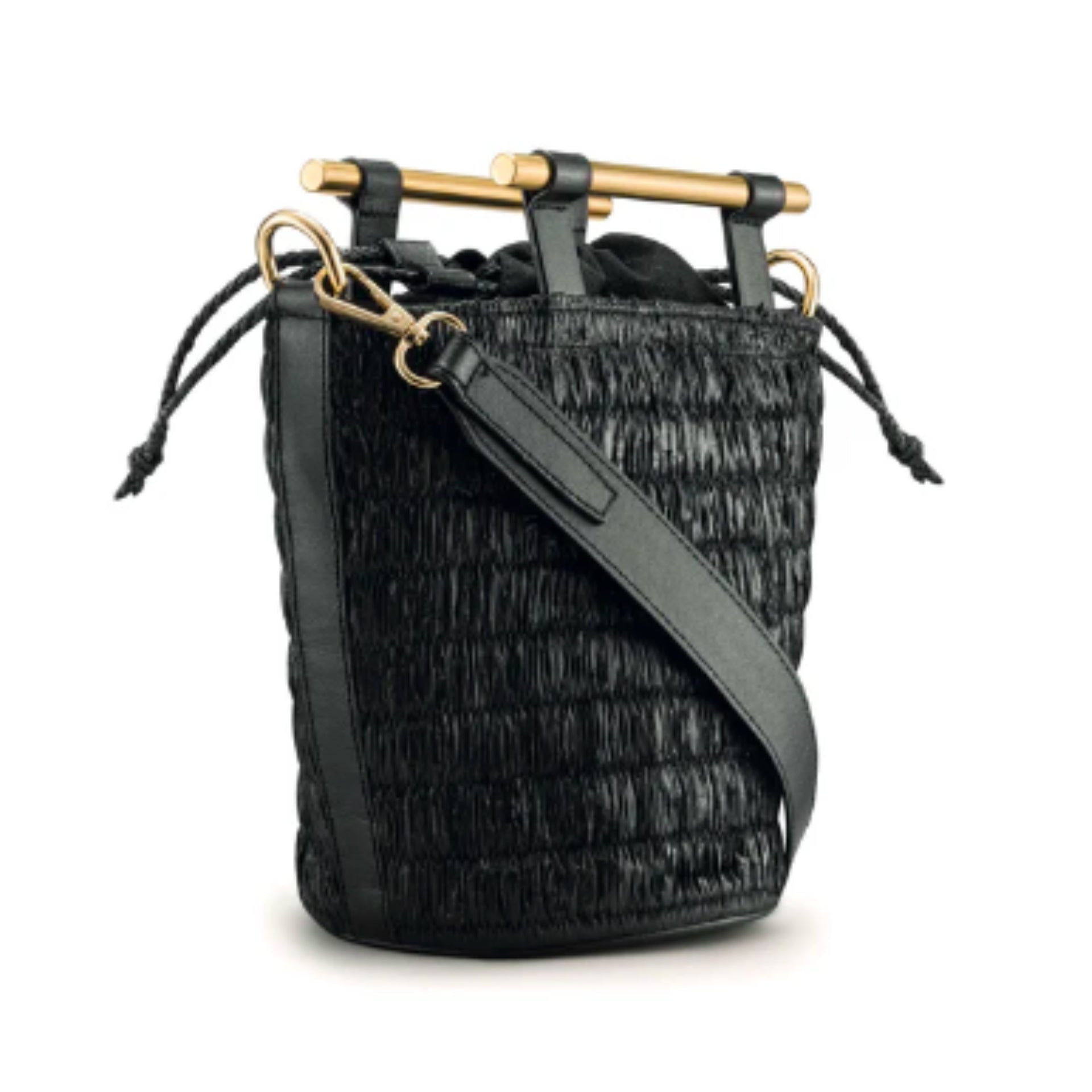 Black Mini Afro Basket Bag by Reform Studio