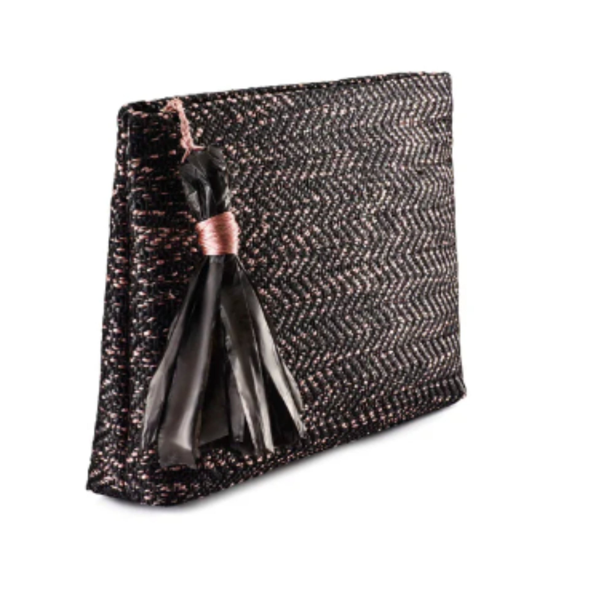 Black Dame Tassel Clutch by Reform Studio